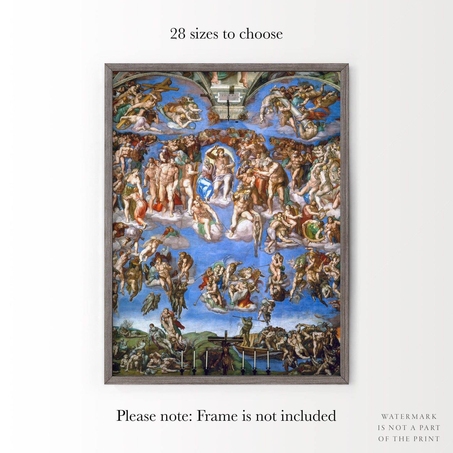 Home Poster Decor Michelangelo Buonarroti, The Last Judgment, Famous painting, Creation of Adam, Sistine Chapel Vatican, Wedding Gift, Religious Spiritual Art