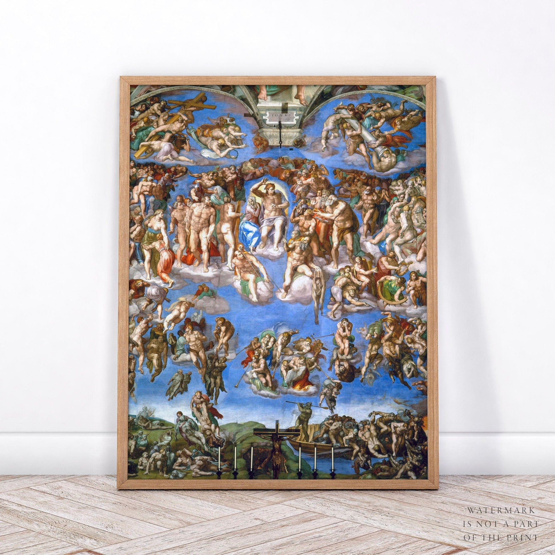 Home Poster Decor Single Michelangelo Buonarroti, The Last Judgment, Famous painting, Creation of Adam, Sistine Chapel Vatican, Wedding Gift, Religious Spiritual Art