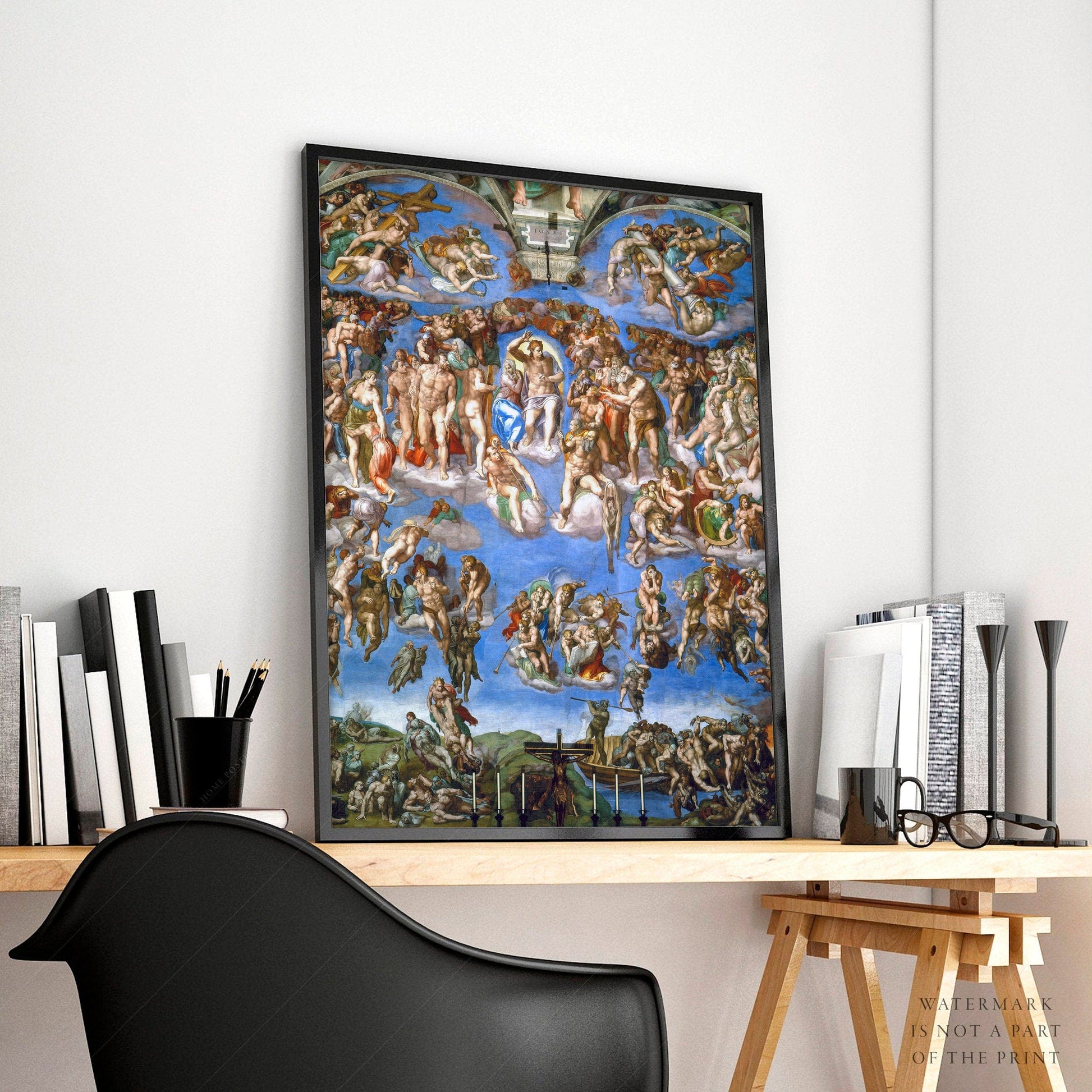 Home Poster Decor Single Michelangelo Buonarroti, The Last Judgment, Famous painting, Creation of Adam, Sistine Chapel Vatican, Wedding Gift, Religious Spiritual Art