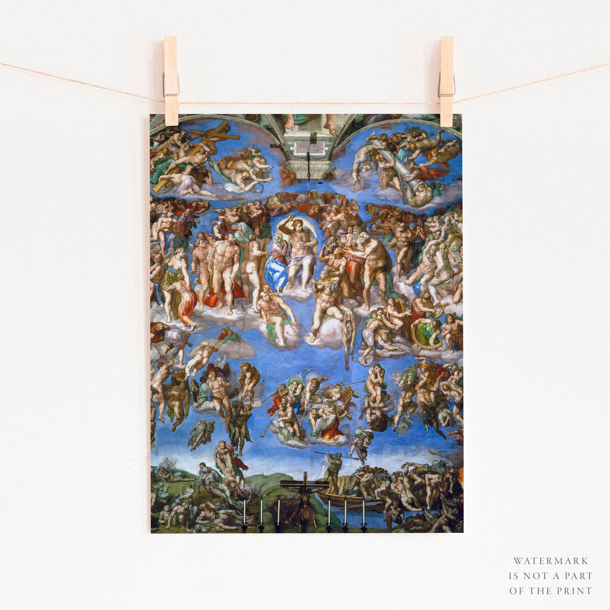 Home Poster Decor Single Michelangelo Buonarroti, The Last Judgment, Famous painting, Creation of Adam, Sistine Chapel Vatican, Wedding Gift, Religious Spiritual Art