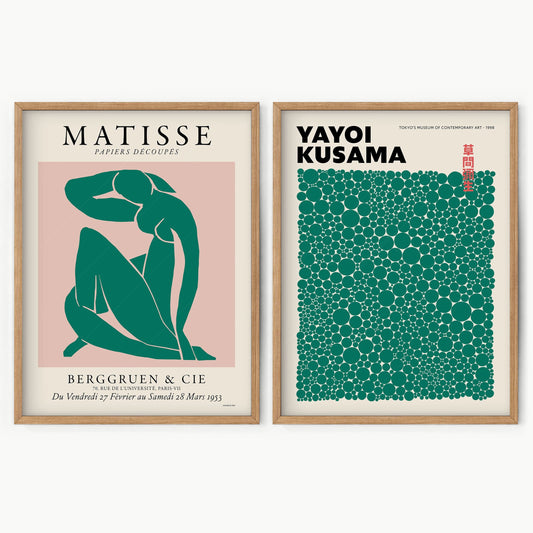 Home Poster Decor Modern Galley Wall, Henri Matisse, Yayoi Kusama Dots