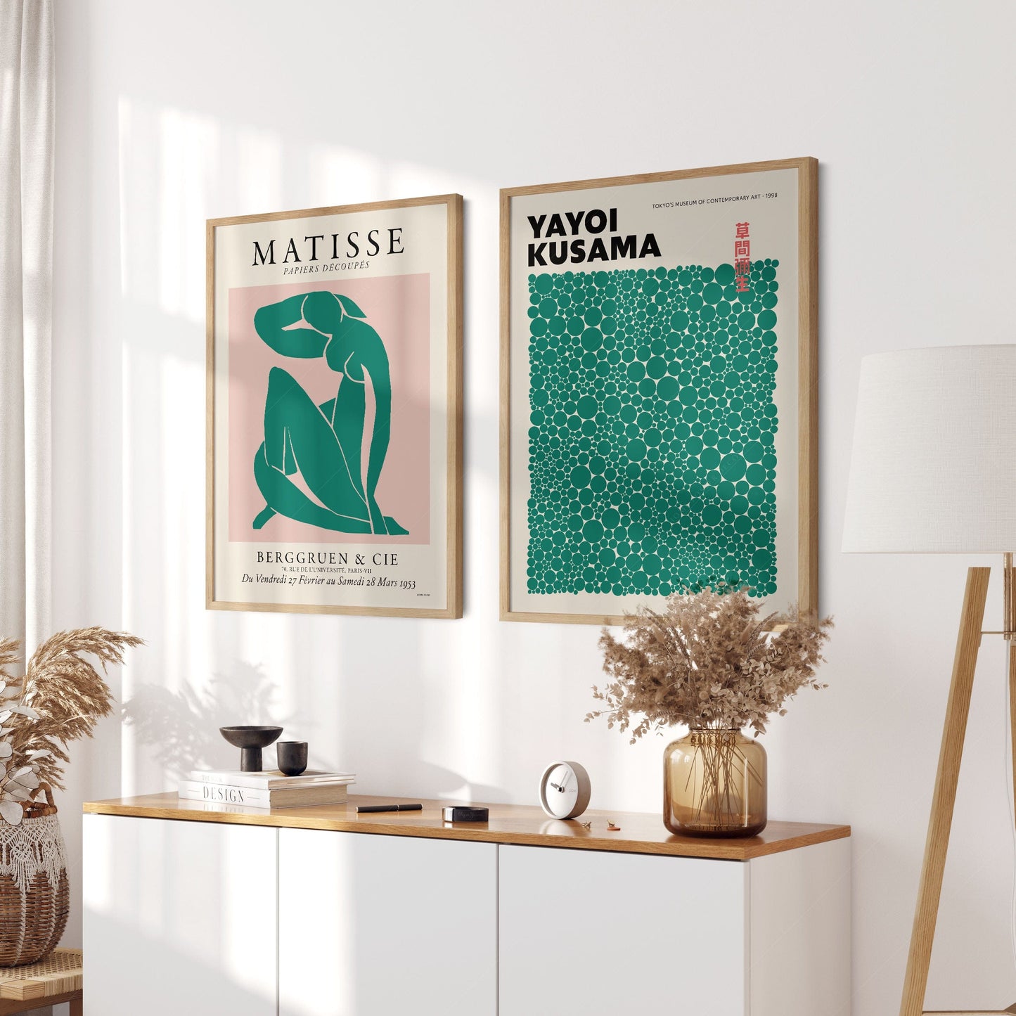 Home Poster Decor Modern Galley Wall, Henri Matisse, Yayoi Kusama Dots