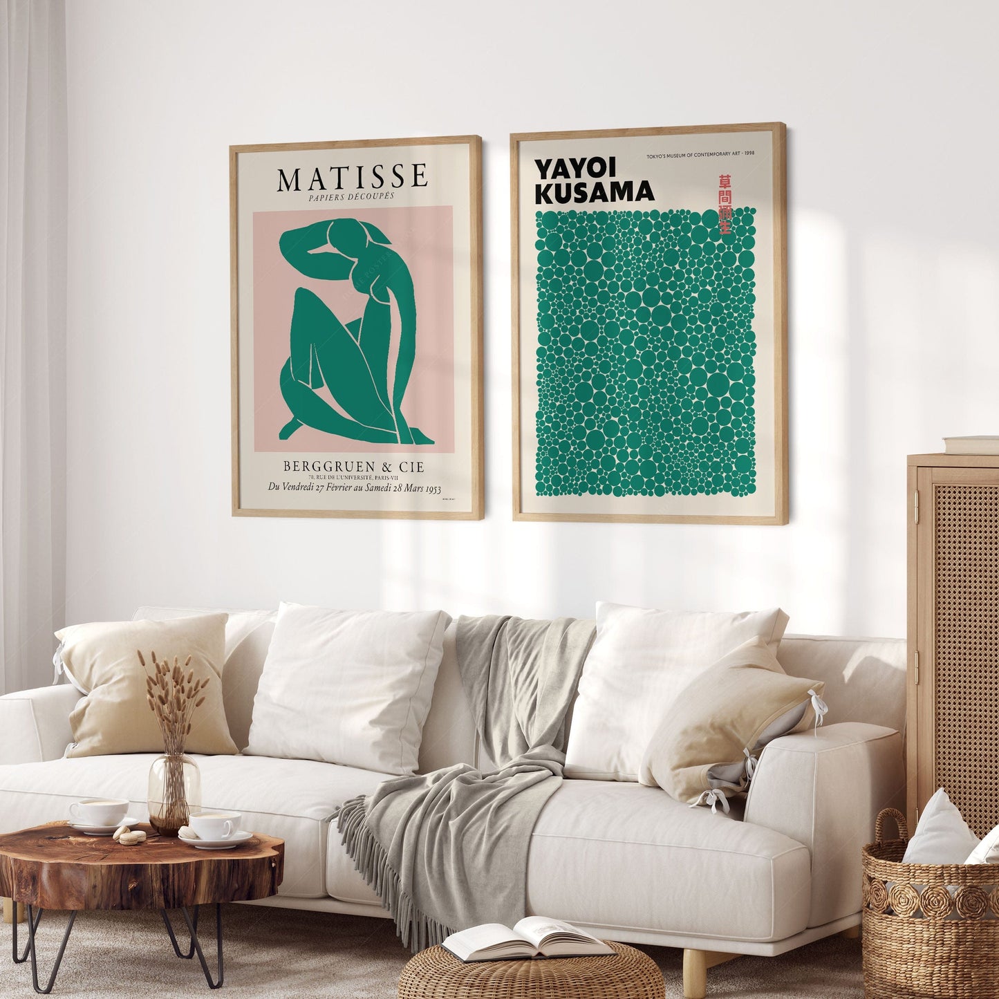 Home Poster Decor Modern Galley Wall, Henri Matisse, Yayoi Kusama Dots