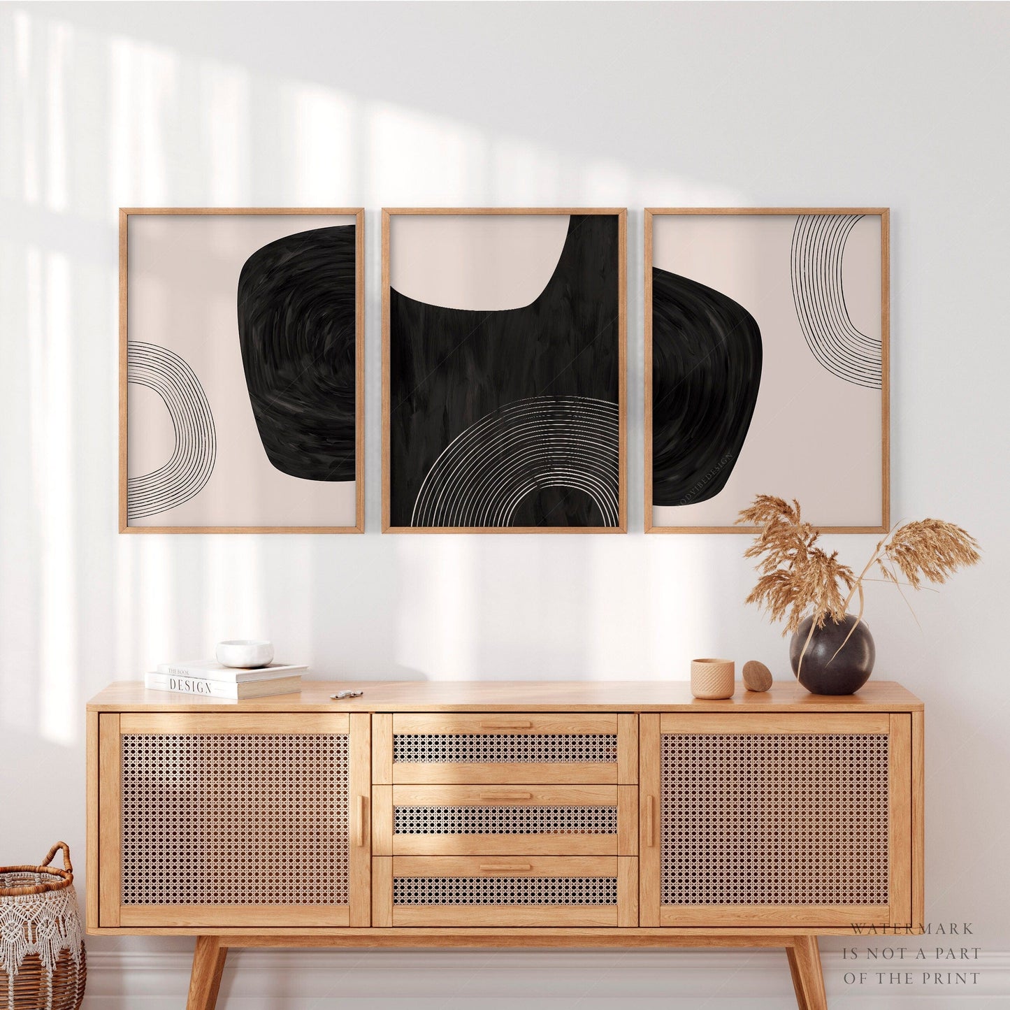 Home Poster Decor Single Modern Set of 3 Art, Neutral Tones, Beige Black Minimalist, Gallery Wall, Abstract Wall Art, Simple Shapes, Line Print, Living Wall Decor 10