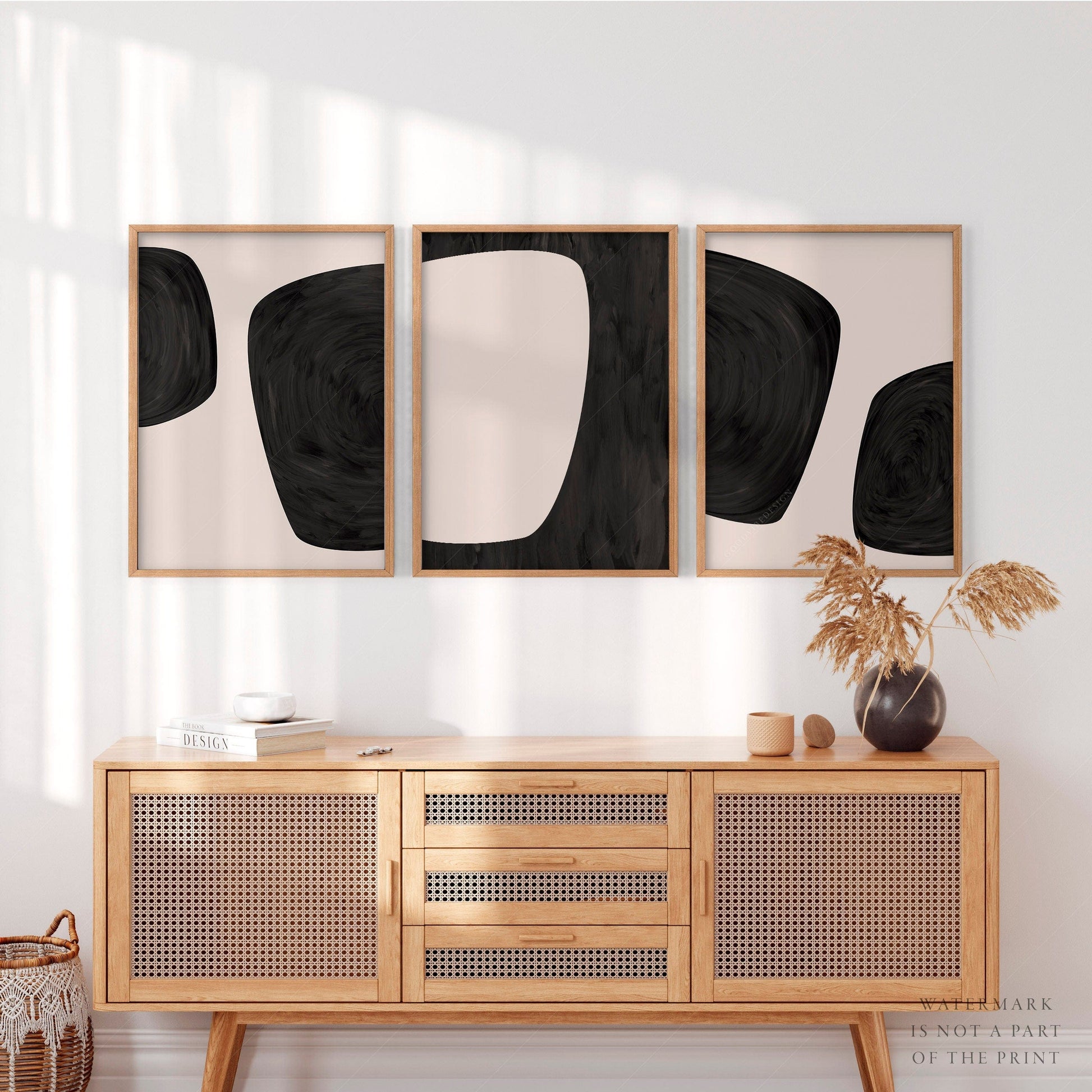 Home Poster Decor Set of 3 Modern Set of 3 Art, Neutral Tones, Beige Black Minimalist, Gallery Wall, Abstract Wall Art, Simple Shapes, Line Print, Living Wall Decor 11