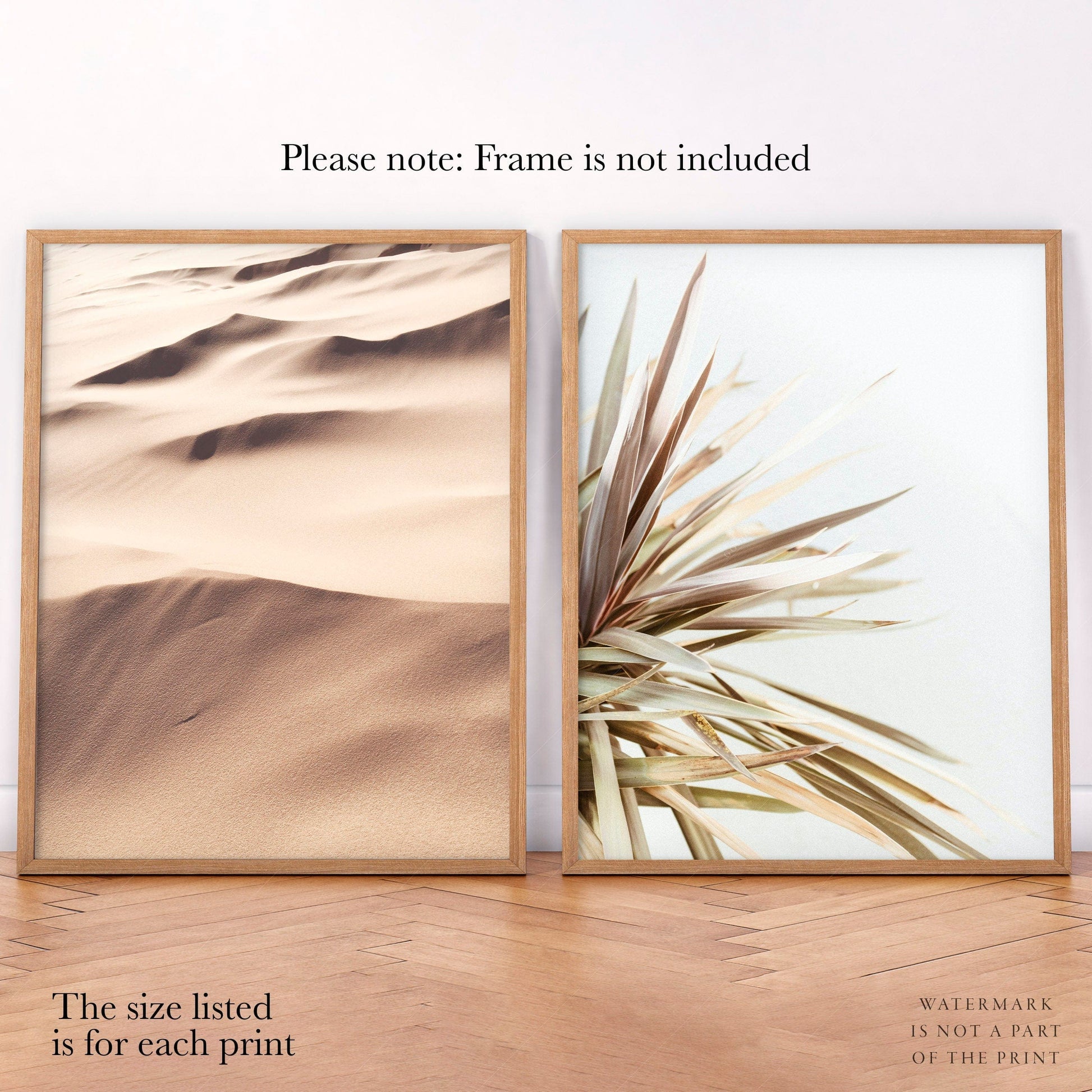 Home Poster Decor Set of 2 Neutral Wall Decor, Modern Abstract Prints, Beige Earth Tones, Leaves Leaf Photo, Desert Sand Poster, Nature Gallery Wall, Set of 2, 0-2