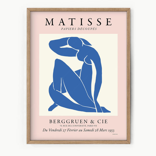 Home Poster Decor Nude Blue by Henri Matisse, Minimalist Wall Art, Gift Idea