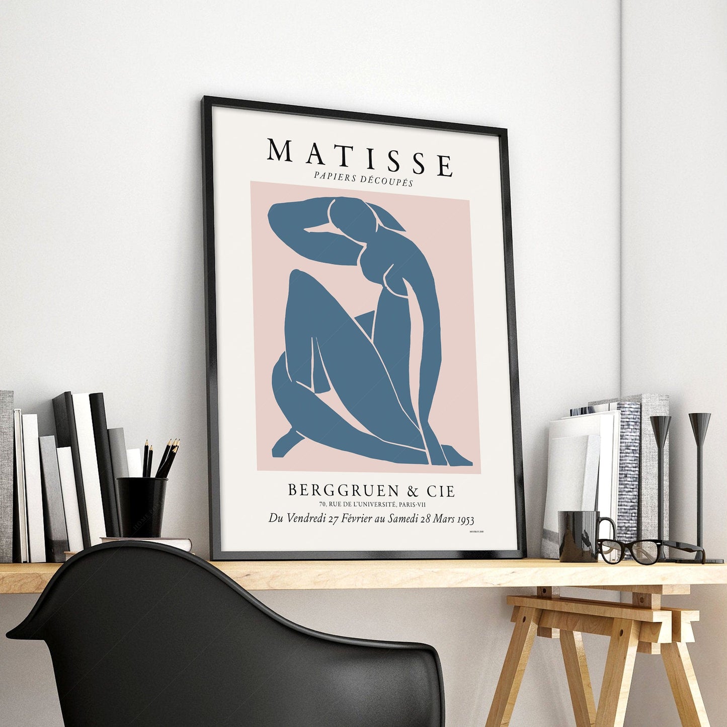 Home Poster Decor Nude Blue by Henri Matisse, Minimalist Wall Art, Mid Century Modern