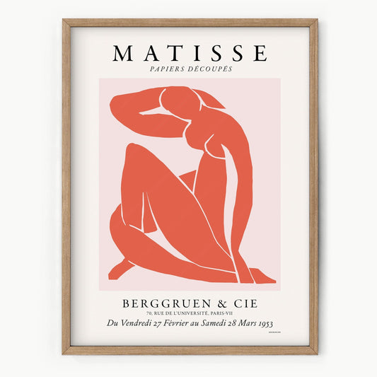 Home Poster Decor Nude Blue by Henri Matisse, Minimalist Wall Art, Mid Century Modern