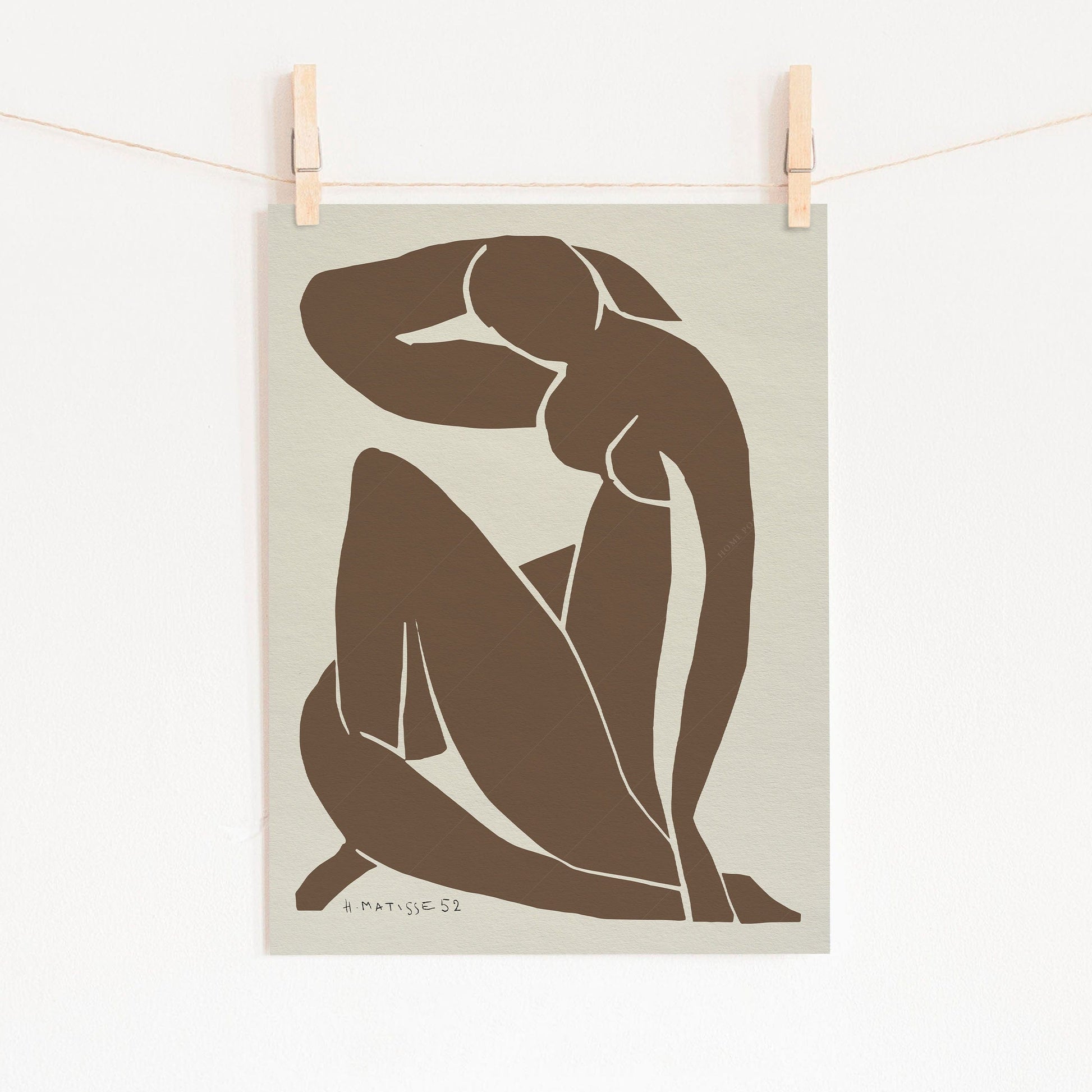 Home Poster Decor Nude Blue by Henri Matisse, Minimalist Wall Art, Mid Century Modern