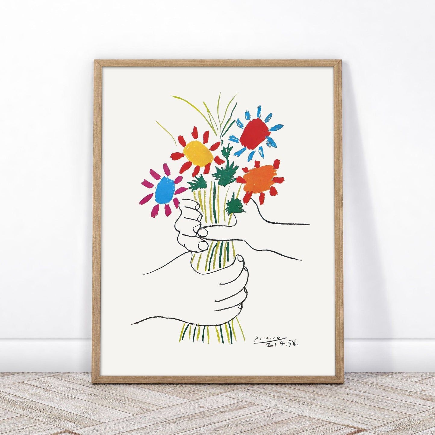 Home Poster Decor Single Pablo Picasso Home Decor, Museum Quality Prints,, Bouquet of Flowers