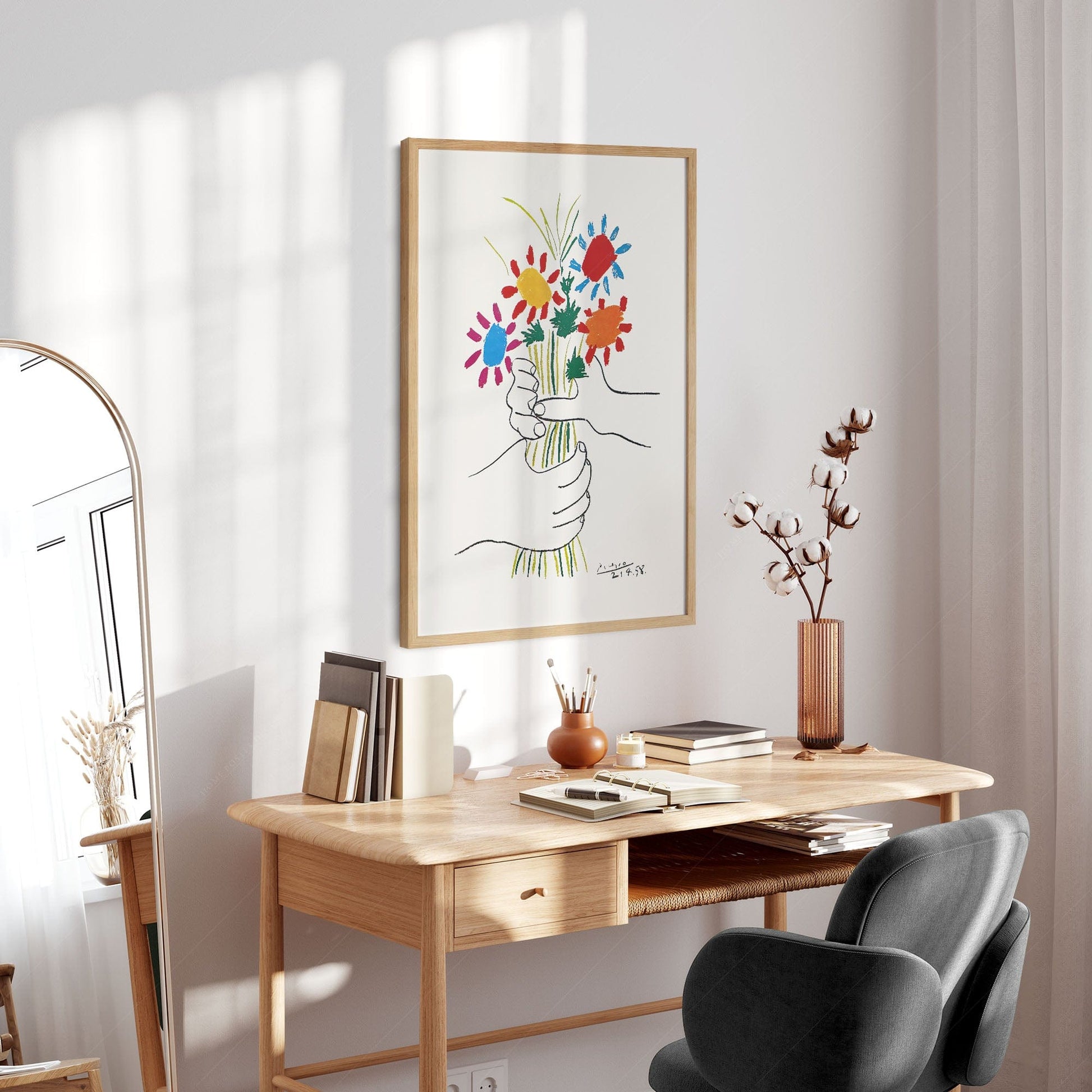 Home Poster Decor Single Pablo Picasso Home Decor, Museum Quality Prints,, Bouquet of Flowers