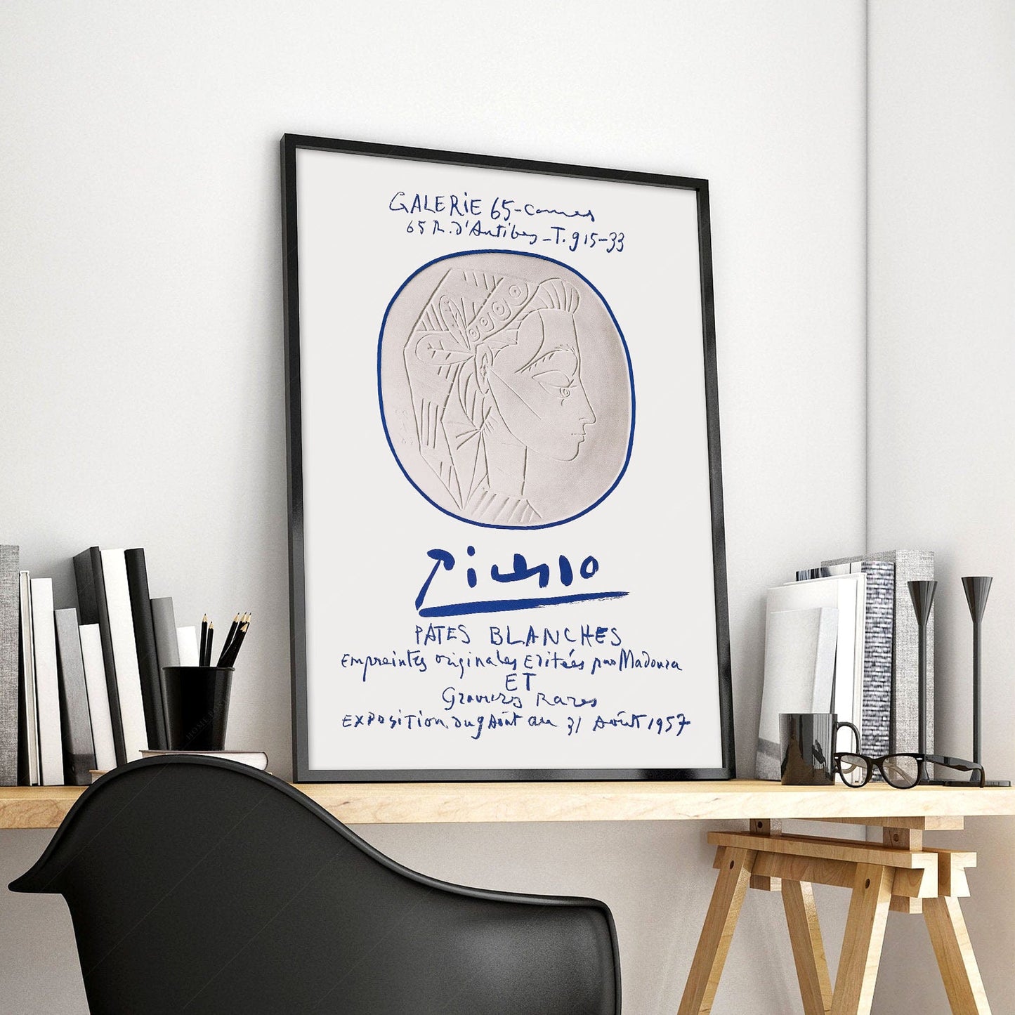 Home Poster Decor Single Pablo Picasso Home Decor, Museum Quality Prints, Galerie 65, Pâtes blanches