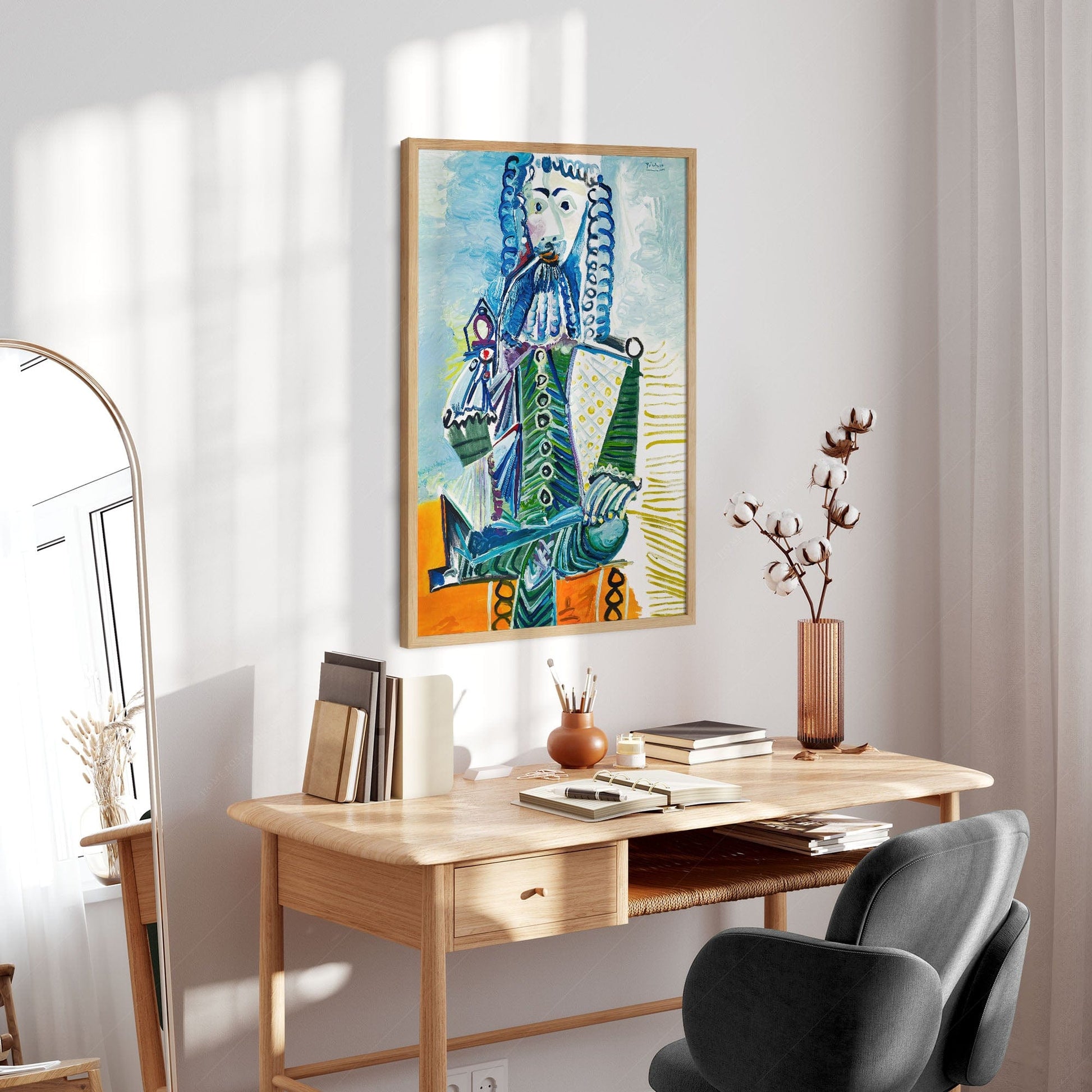 Home Poster Decor Single Pablo Picasso Home Decor, Museum Quality Prints, Mousquetaire a la pipe,