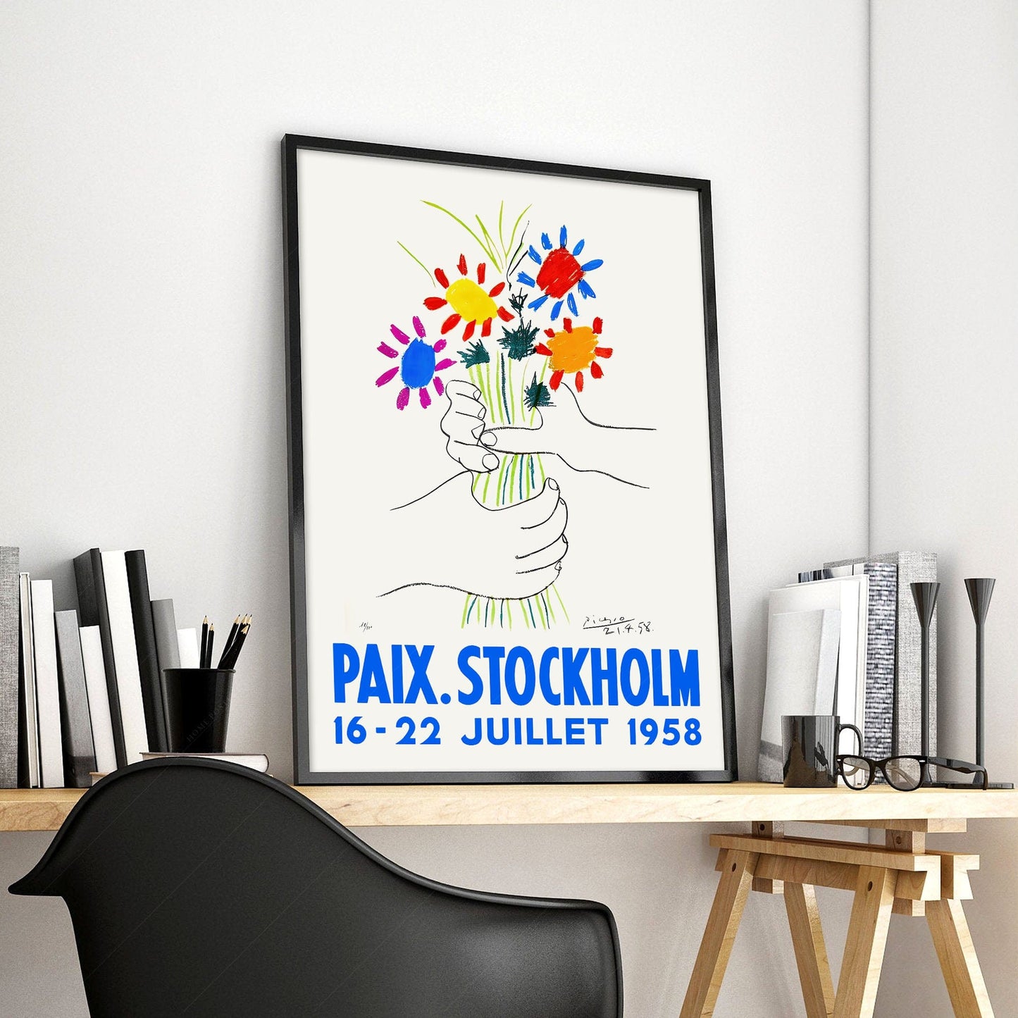 Home Poster Decor Single Pablo Picasso Home Decor, Museum Quality Prints, Stockholm Peace, Bouquet