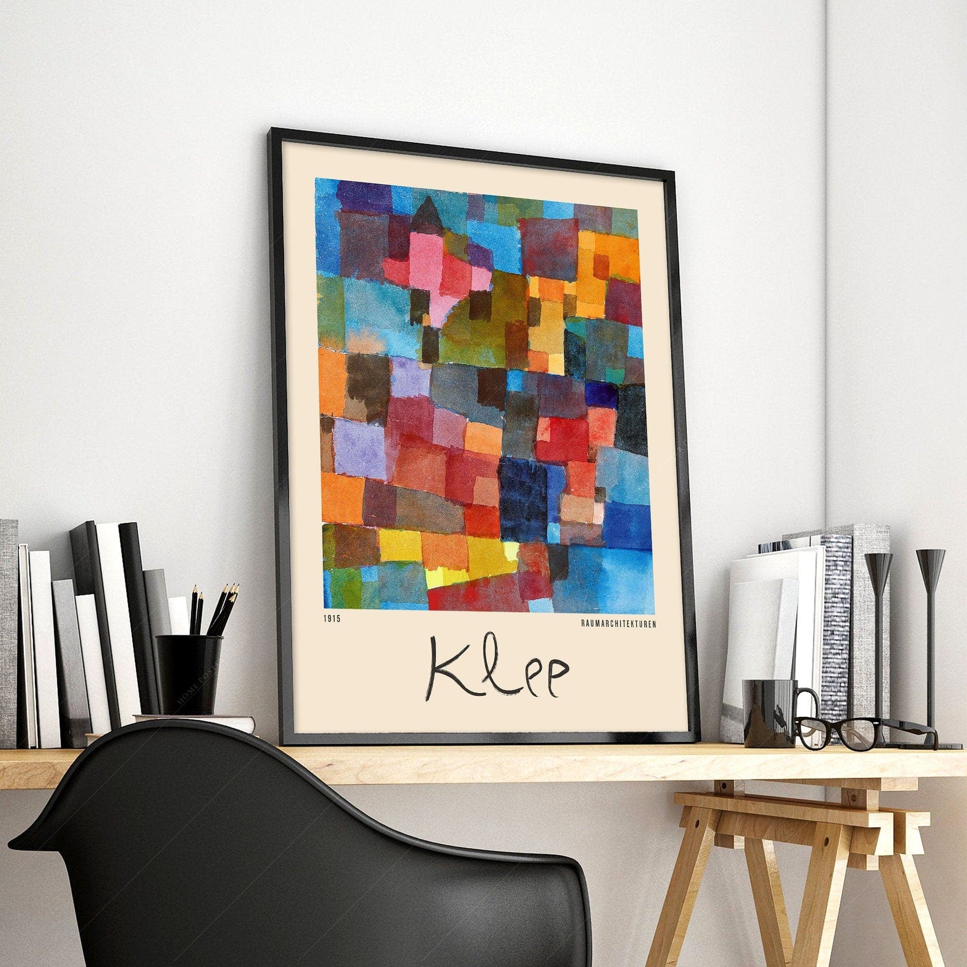 Home Poster Decor Paul Klee Bauhaus master Exhibition Poster Abstract Print Gift for him Classic Modern art Watercolor on paper Raumarchitekturen Colorful art