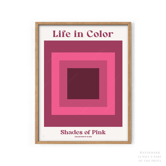 Home Poster Decor Single Pink Wall Art, Colorful Decor, Minimalist Artwork, Pink Room Decor, Abstract pink art, Modern apartment decor, Geometric shapes 2