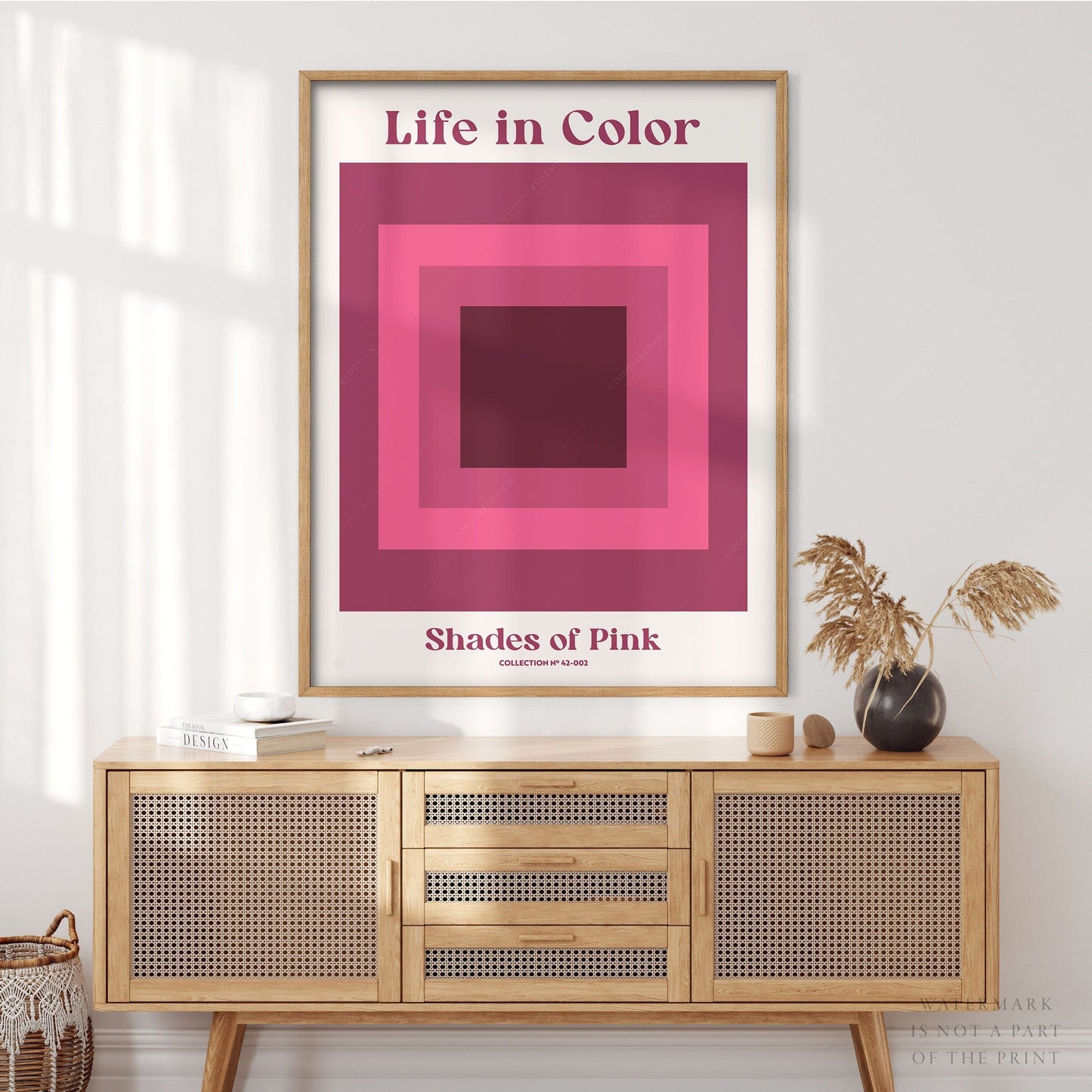 Home Poster Decor Single Pink Wall Art, Colorful Decor, Minimalist Artwork, Pink Room Decor, Abstract pink art, Modern apartment decor, Geometric shapes 2