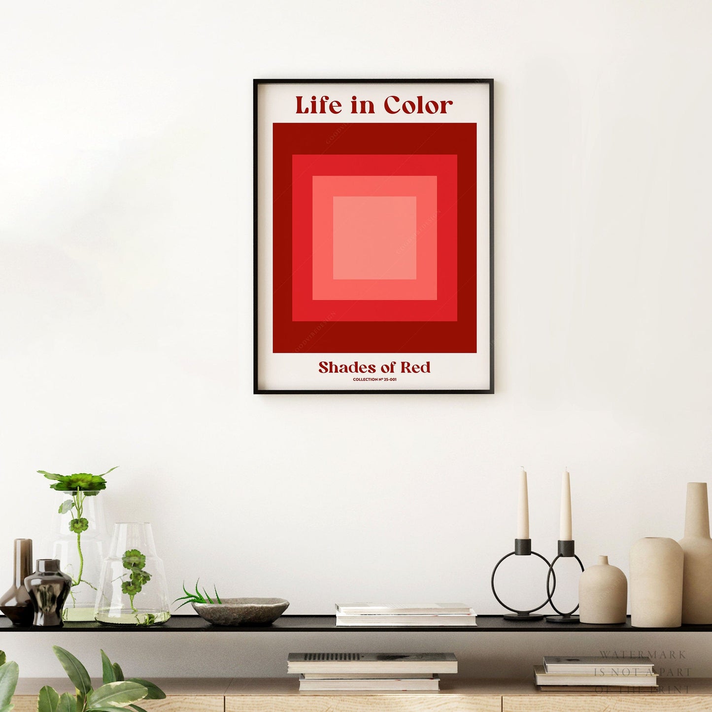 Home Poster Decor Red Wall Art, Colorful Decor, Minimalist Artwork, Red Room Decor, Abstract Art, Modern apartment decor, Geometric shapes, Bright Colors 1