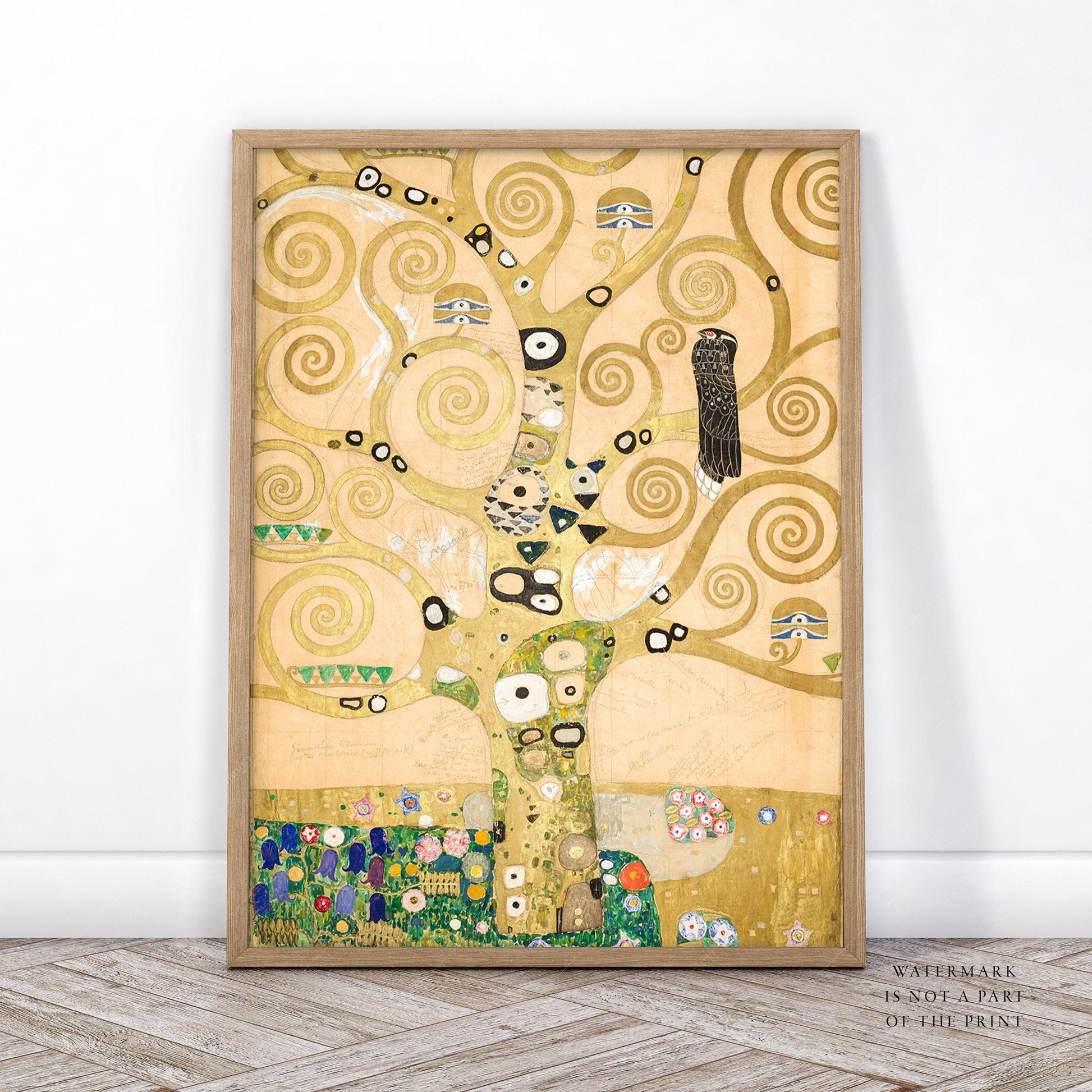 Home Poster Decor Single Set of 3 Gustav Klimt Posters - Klimt Garden, Lovers, and Tree