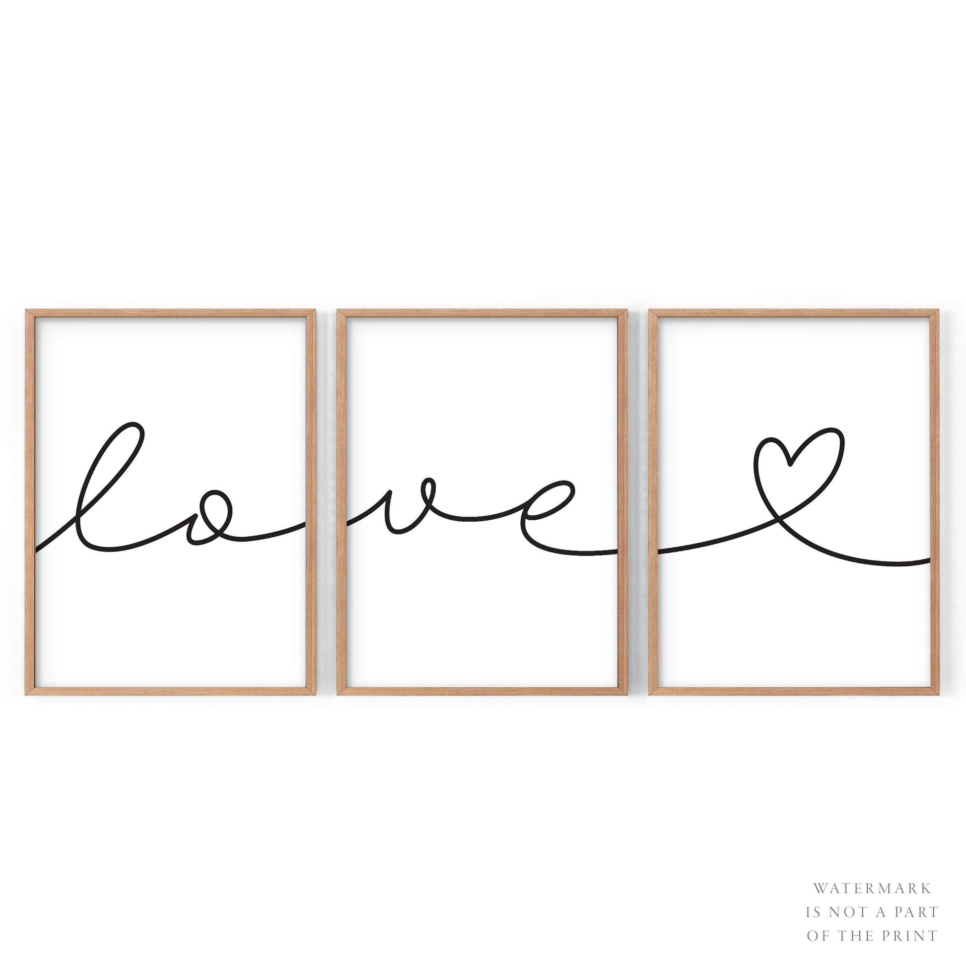 Home Poster Decor Set of 3 Love Print, Bedroom Wall Art, Love Heart Print, Above bed decor, Romantic Decor, Handwriting Love Print, Heart Symbol, Couple Gift