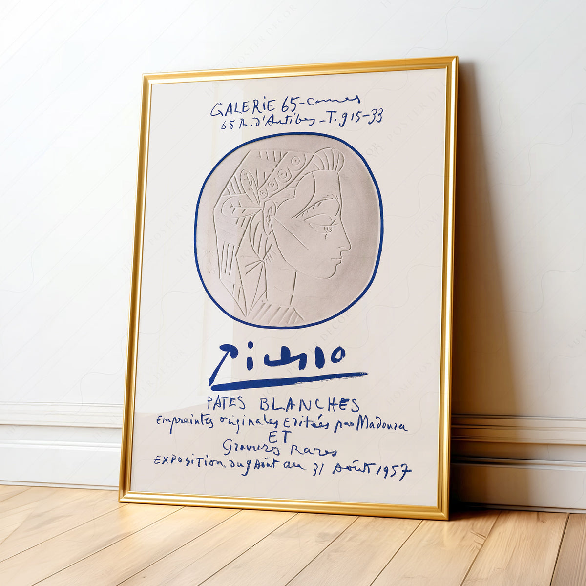 Multiple size options for Pablo Picasso Galerie 65 Pâtes Blanches wall art print display