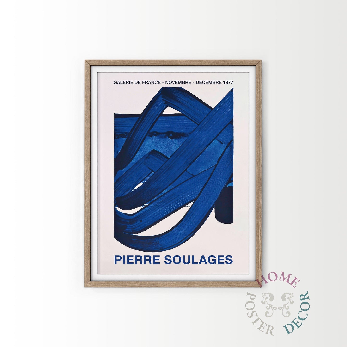 Home Poster Decor Single Soulages Print, Blue Wall Art, Modern Poster, Soulages Exhibition Poster, Pierre Soulages, Minimalist Print, Large Sizes Print, Gift Idea