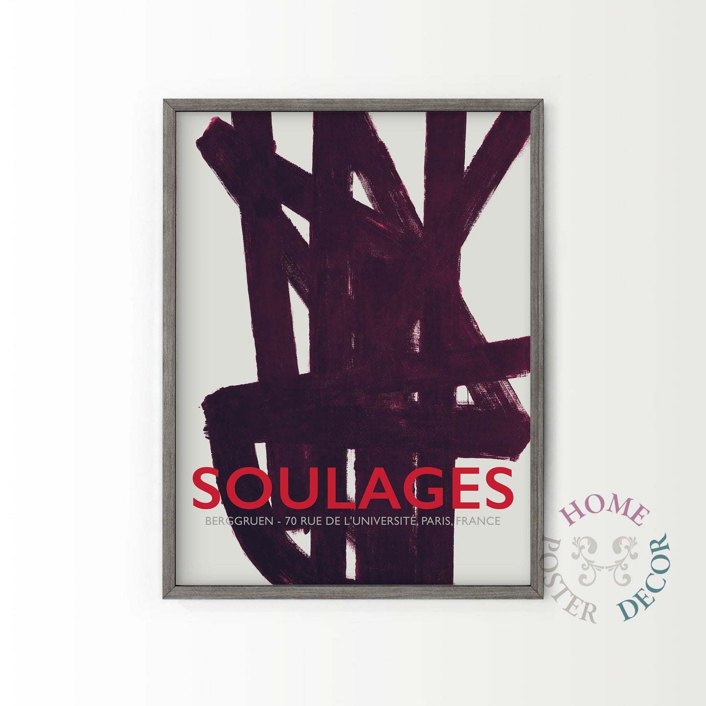 Home Poster Decor Single Soulages Print, Soulages Exhibition Poster, Pierre Soulages, Black White Wall Art, Minimalist Print, Modern Poster, Large Wall Art