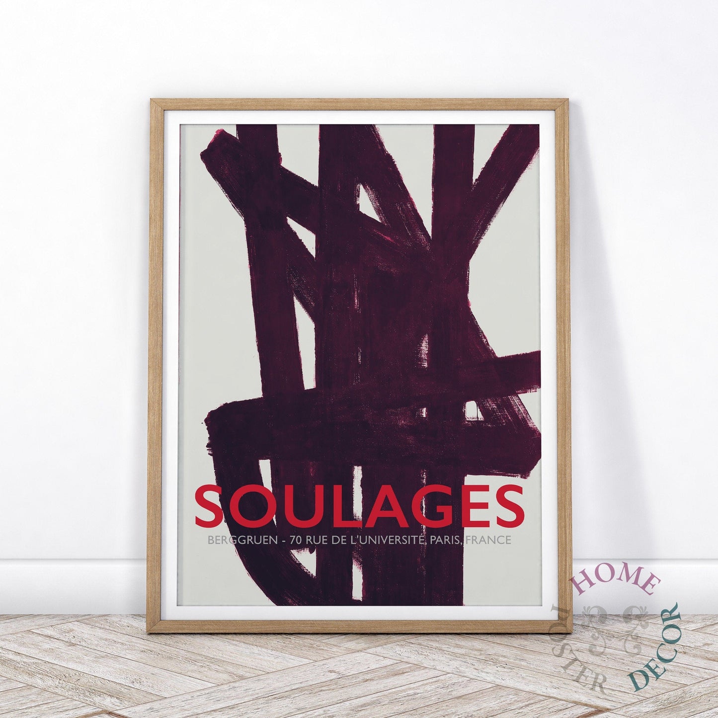 Home Poster Decor Single Soulages Print, Soulages Exhibition Poster, Pierre Soulages, Black White Wall Art, Minimalist Print, Modern Poster, Large Wall Art