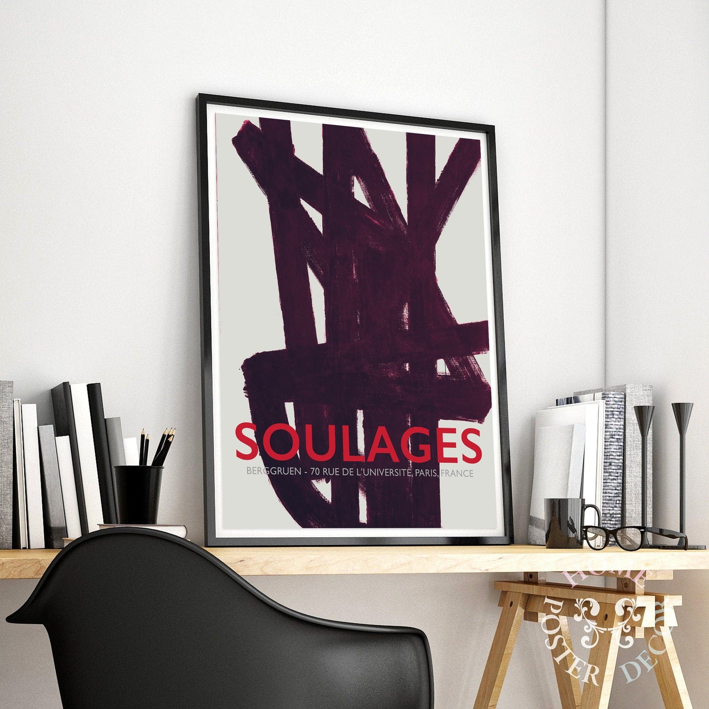 Home Poster Decor Single Soulages Print, Soulages Exhibition Poster, Pierre Soulages, Black White Wall Art, Minimalist Print, Modern Poster, Large Wall Art