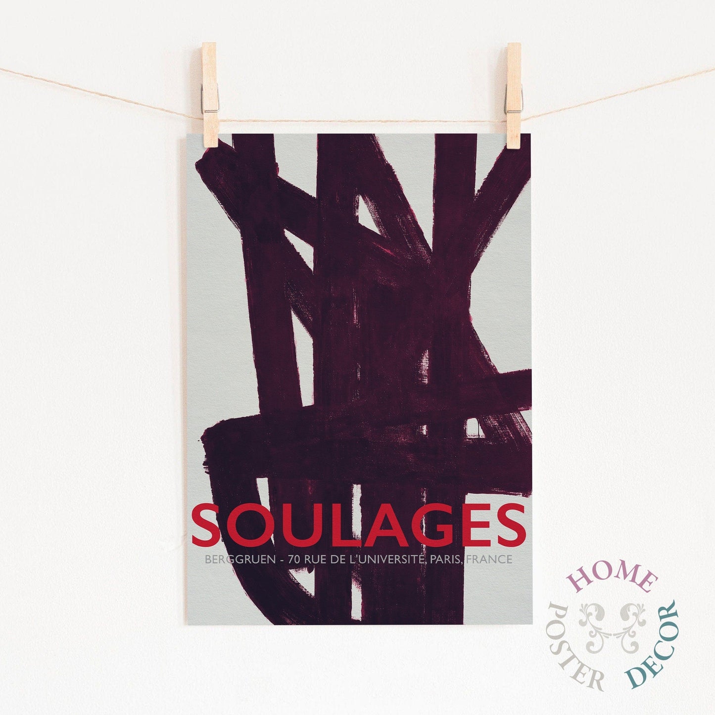 Home Poster Decor Single Soulages Print, Soulages Exhibition Poster, Pierre Soulages, Black White Wall Art, Minimalist Print, Modern Poster, Large Wall Art