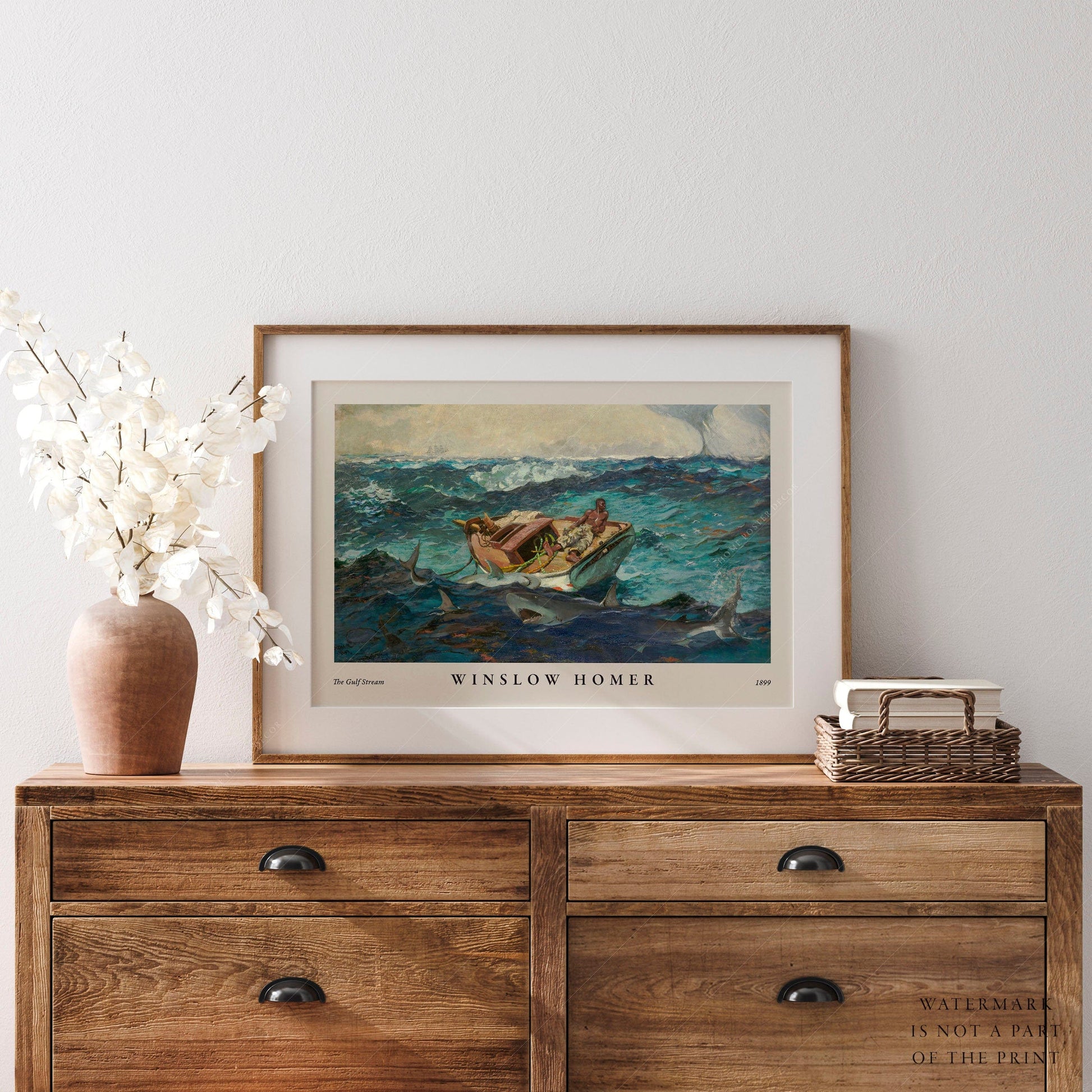 Home Poster Decor The Gulf Stream, Winslow Homer, Ocean Life, Fishing Boat, Nautical Decor, Metropolitan Museum, Oil Painting, Gift Idea, Waves 77-2