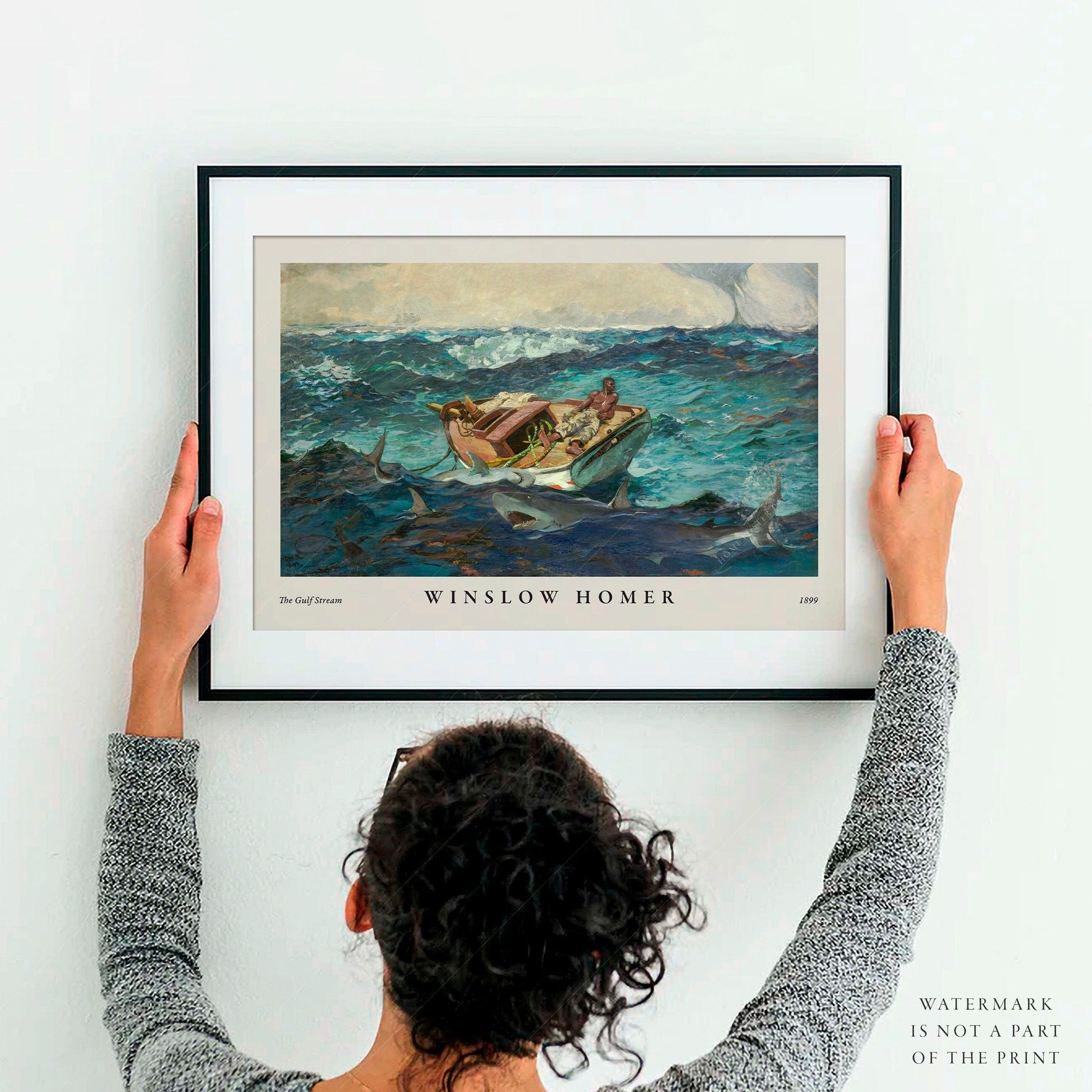 Home Poster Decor The Gulf Stream, Winslow Homer, Ocean Life, Fishing Boat, Nautical Decor, Metropolitan Museum, Oil Painting, Gift Idea, Waves 77-2