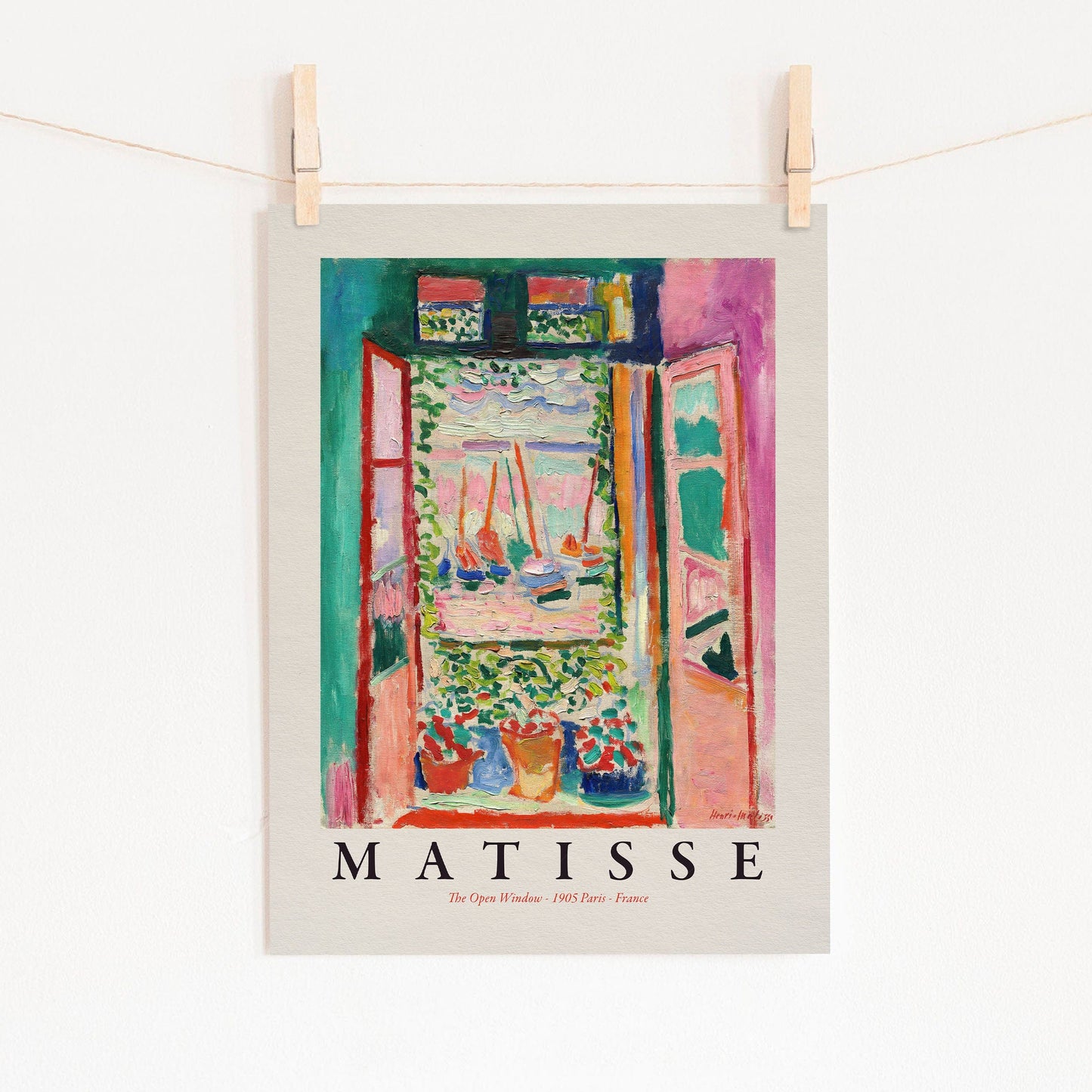 Home Poster Decor Print The Open Window by Henri Matisse,  La Fenêtre ouverte à collioure, Mid Century Modern Prints