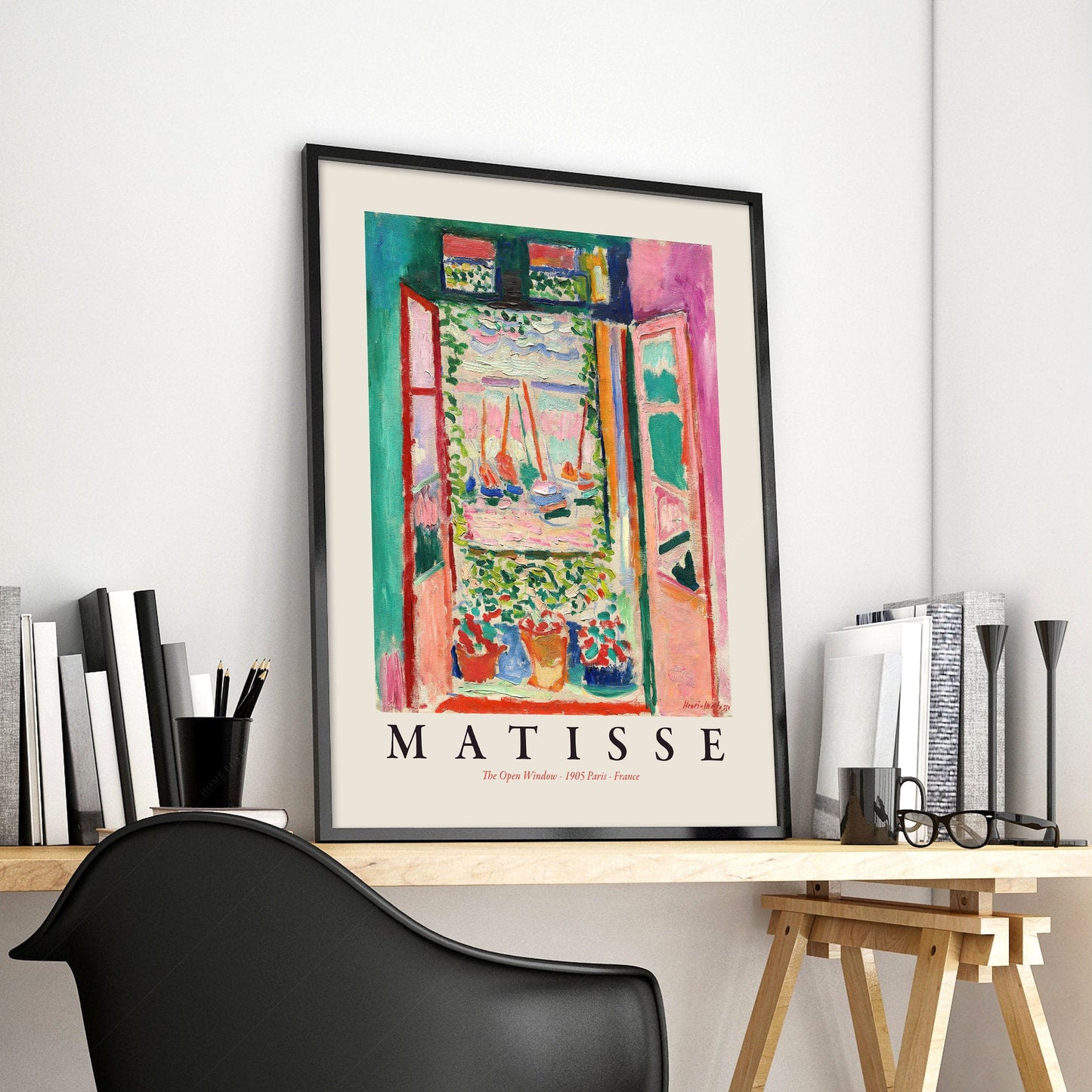 Home Poster Decor Print The Open Window by Henri Matisse,  La Fenêtre ouverte à collioure, Mid Century Modern Prints