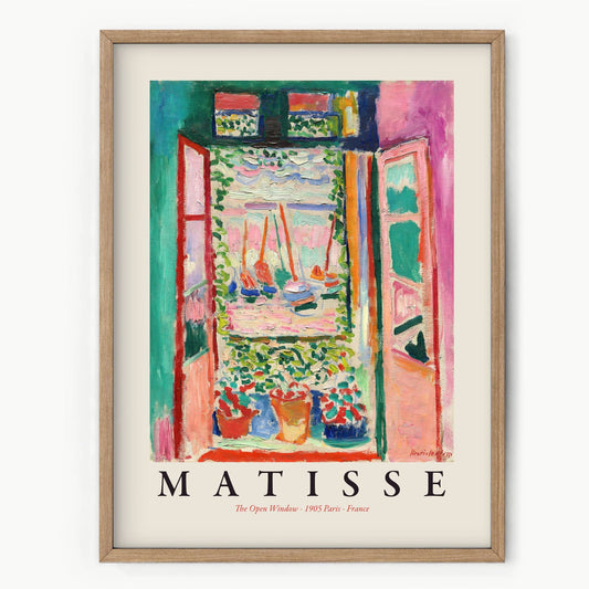 Home Poster Decor Print The Open Window by Henri Matisse,  La Fenêtre ouverte à collioure, Mid Century Modern Prints