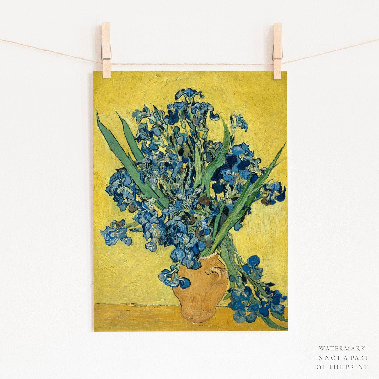 Home Poster Decor Single Van Gogh Irises, Irises in a Vase, Floral Wall Art, Van Gogh Flowers