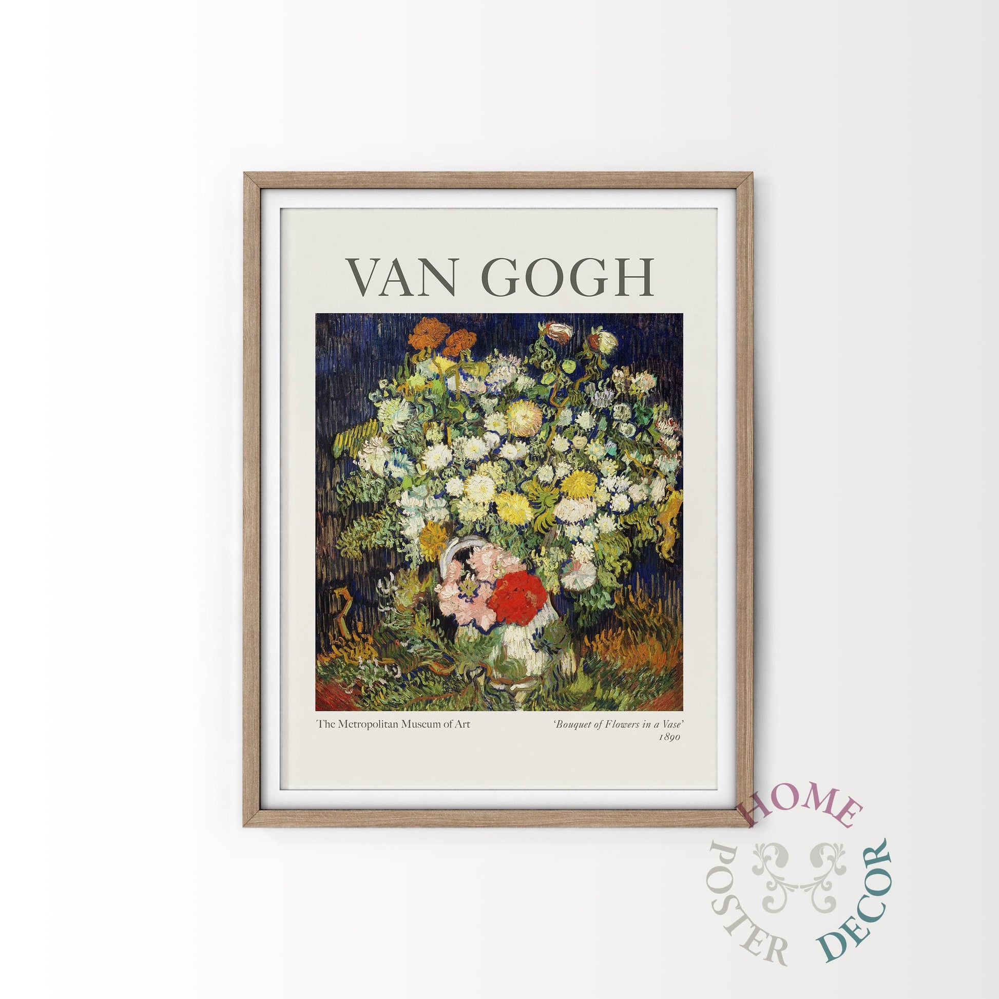 Home Poster Decor Single Van Gogh Poster, Bouquet of Flowers in a Vase, Anniversary Gift