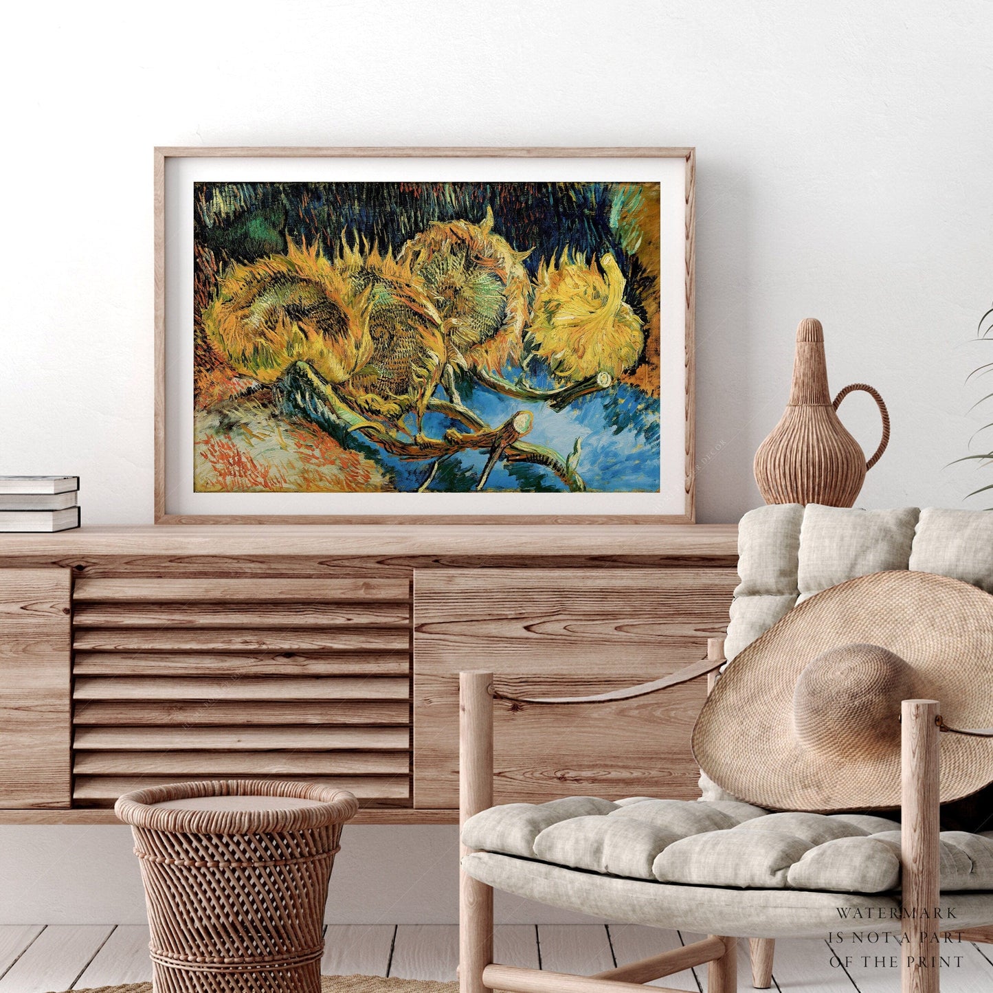 Home Poster Decor Van Gogh Print, Four sunflowers gone to seed, Landscape Art, Impressionist painter, Wedding Gift, Living Room Decor, VanGogh Reproduction 25