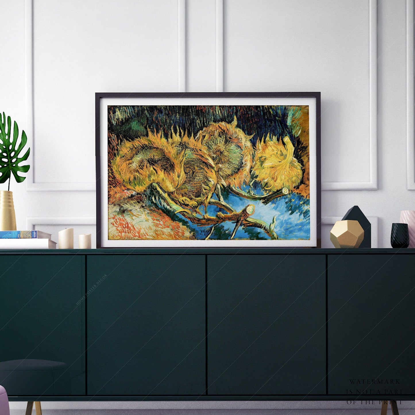 Home Poster Decor Van Gogh Print, Four sunflowers gone to seed, Landscape Art, Impressionist painter, Wedding Gift, Living Room Decor, VanGogh Reproduction 25
