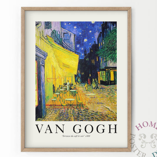 Home Poster Decor Van Gogh Print, The Cafe Terrace, Night Life, Fine Art, Impressionist Art, Van Gogh Reproduction, Dine Room Decor, Bohemian Art, Gift Idea