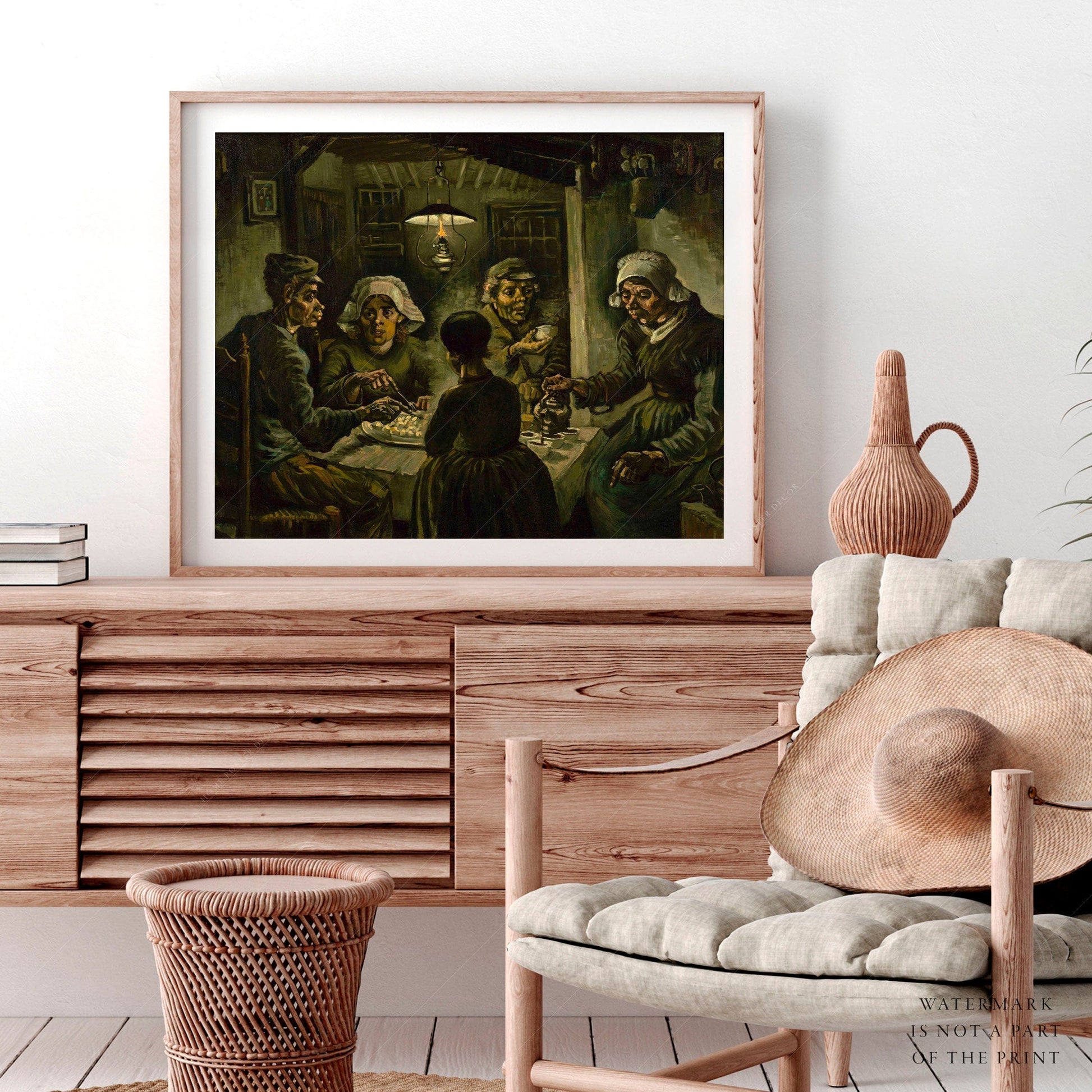Home Poster Decor Van Gogh Print, The Potato Eaters, Famous artwork, Nightlife Art, Wedding Gift, Living Room Decor, Dark portrait, Oil painting, Dine Decor