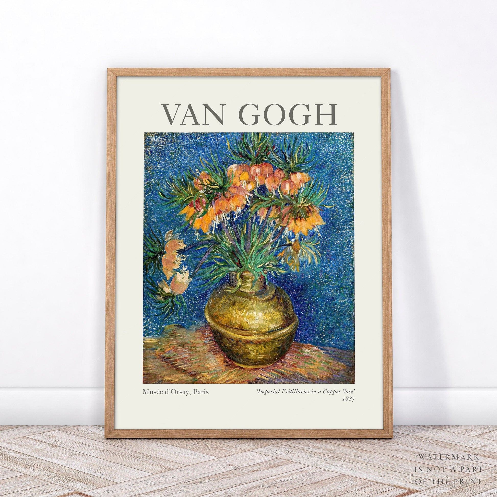 Home Poster Decor Van Gogh Print, Van Gogh Flowers, Women Bedroom Decor, Wedding Gift, Sunflower Poster, Exhibition, Crown Imperial Fritillaries 31