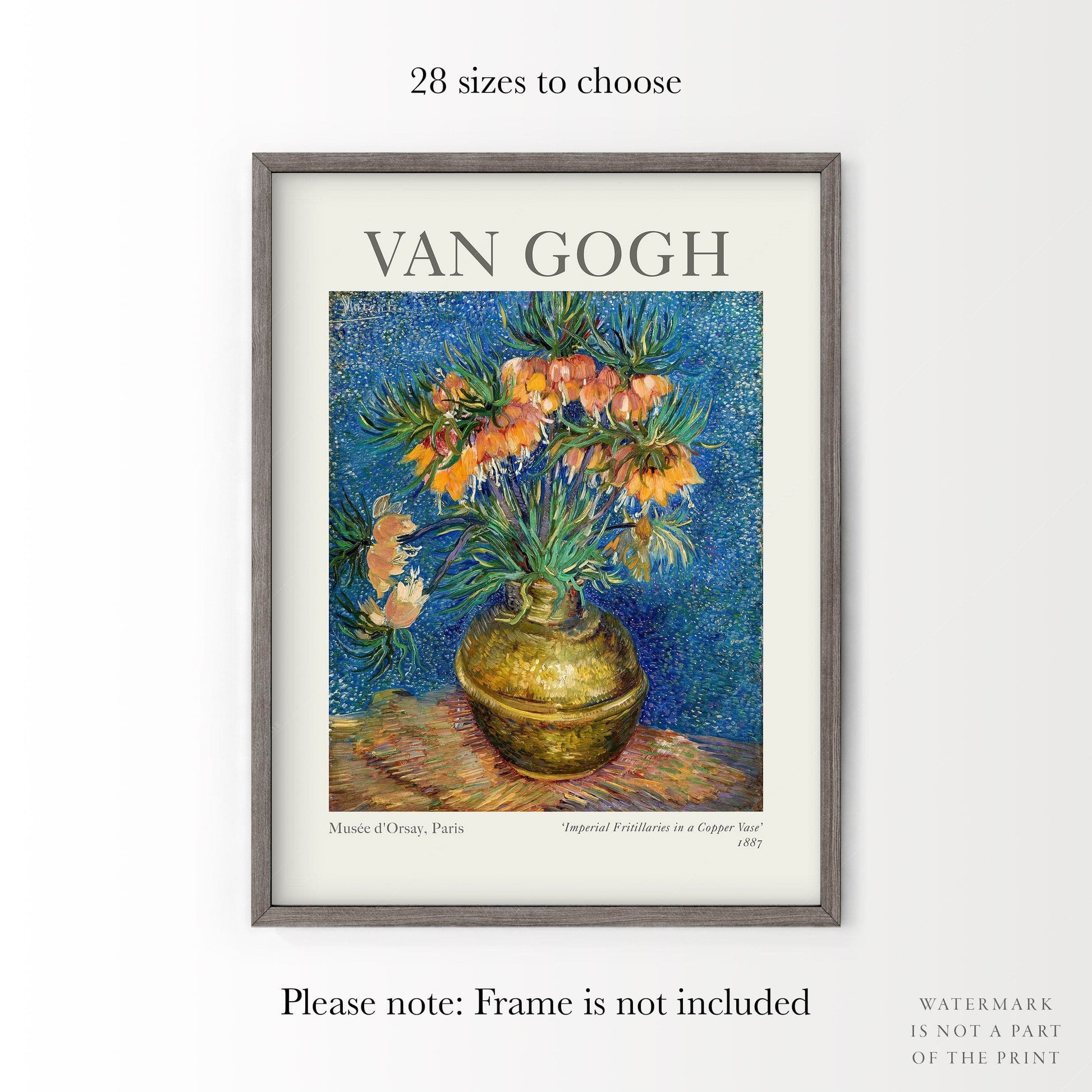 Home Poster Decor Van Gogh Print, Van Gogh Flowers, Women Bedroom Decor, Wedding Gift, Sunflower Poster, Exhibition, Crown Imperial Fritillaries 31