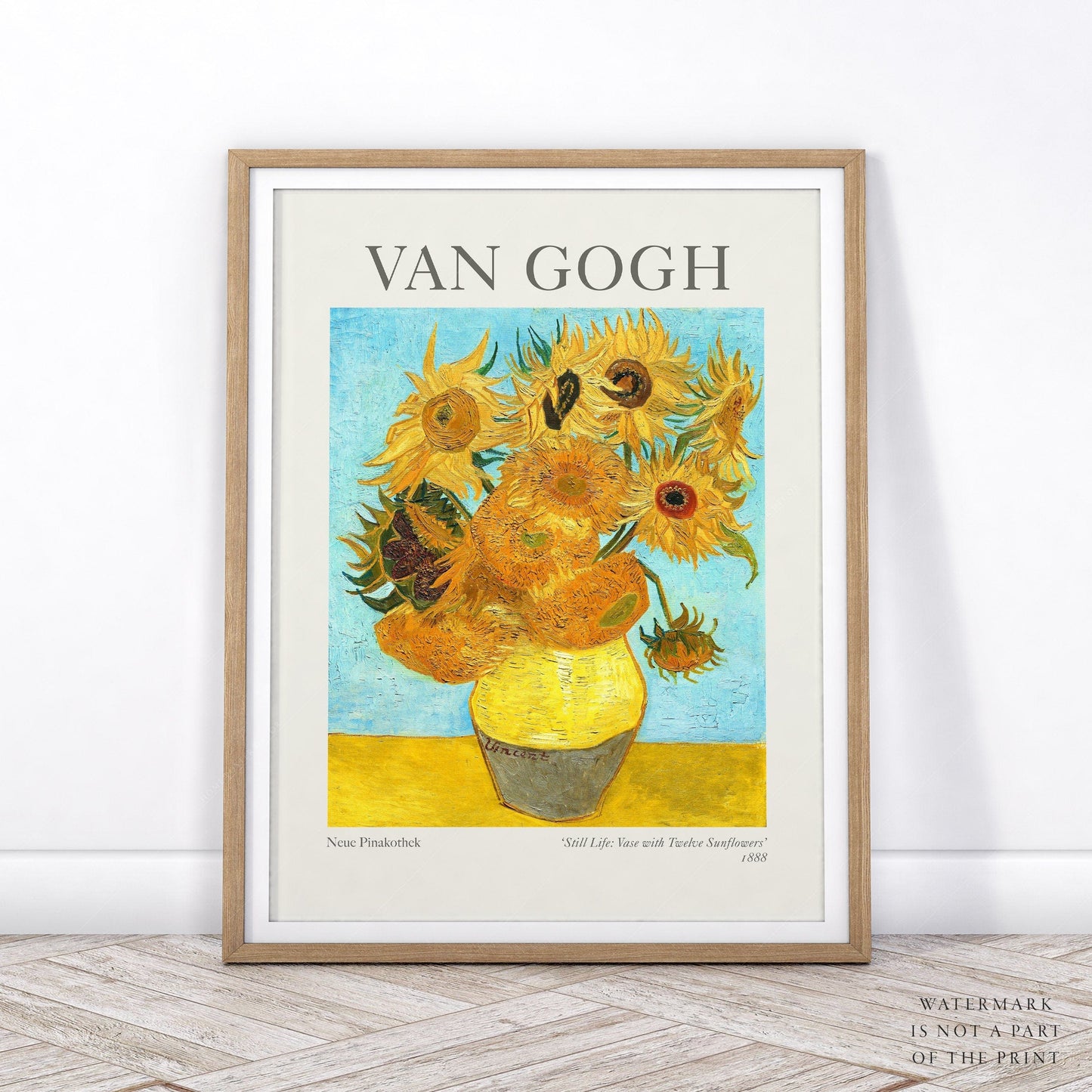 Home Poster Decor Van Gogh Sunflower, Van Gogh Prints, Floral Wall Art, Van Gogh Exhibition, Van Gogh Flowers, Still Life, Vase with Twelve sunflowers