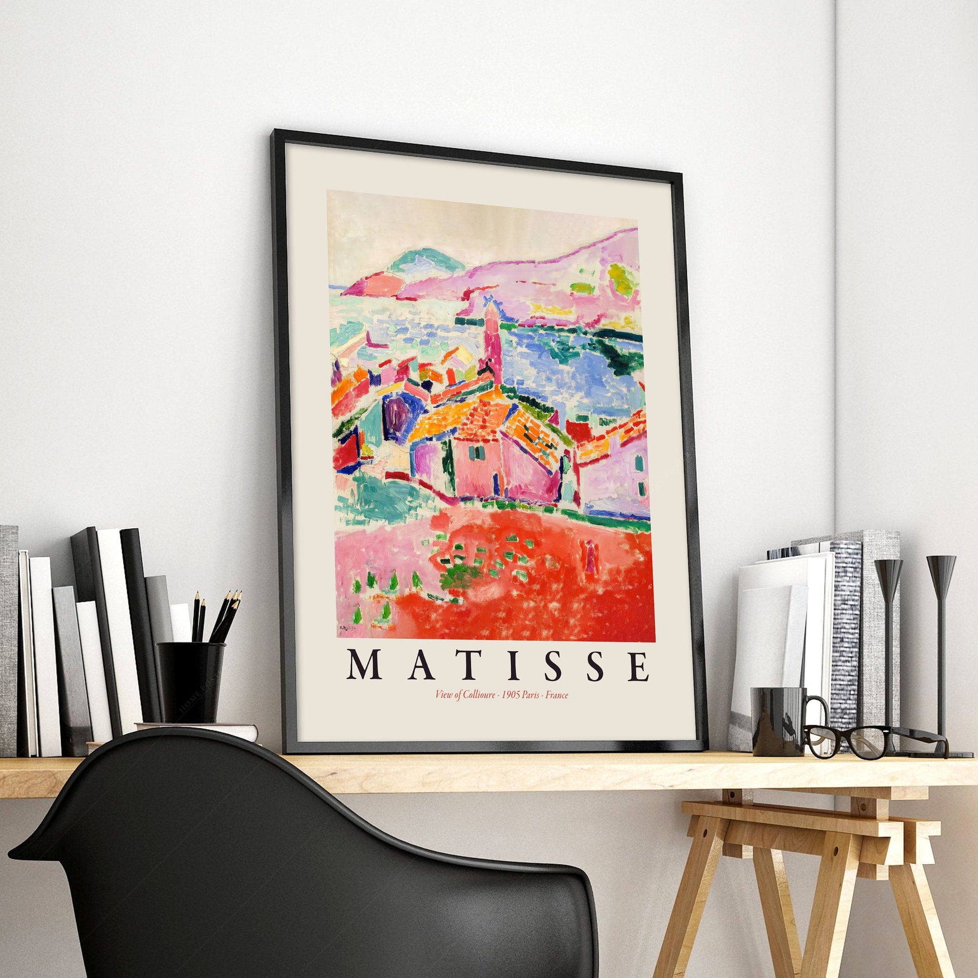 Home Poster Decor View of Collioure by Henri Matisse, Colourful Wall Decor, Mid Century Modern