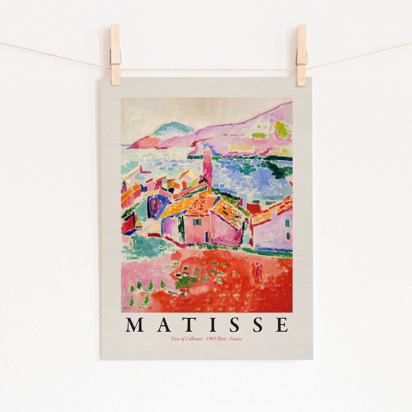 Home Poster Decor View of Collioure by Henri Matisse, Colourful Wall Decor, Mid Century Modern