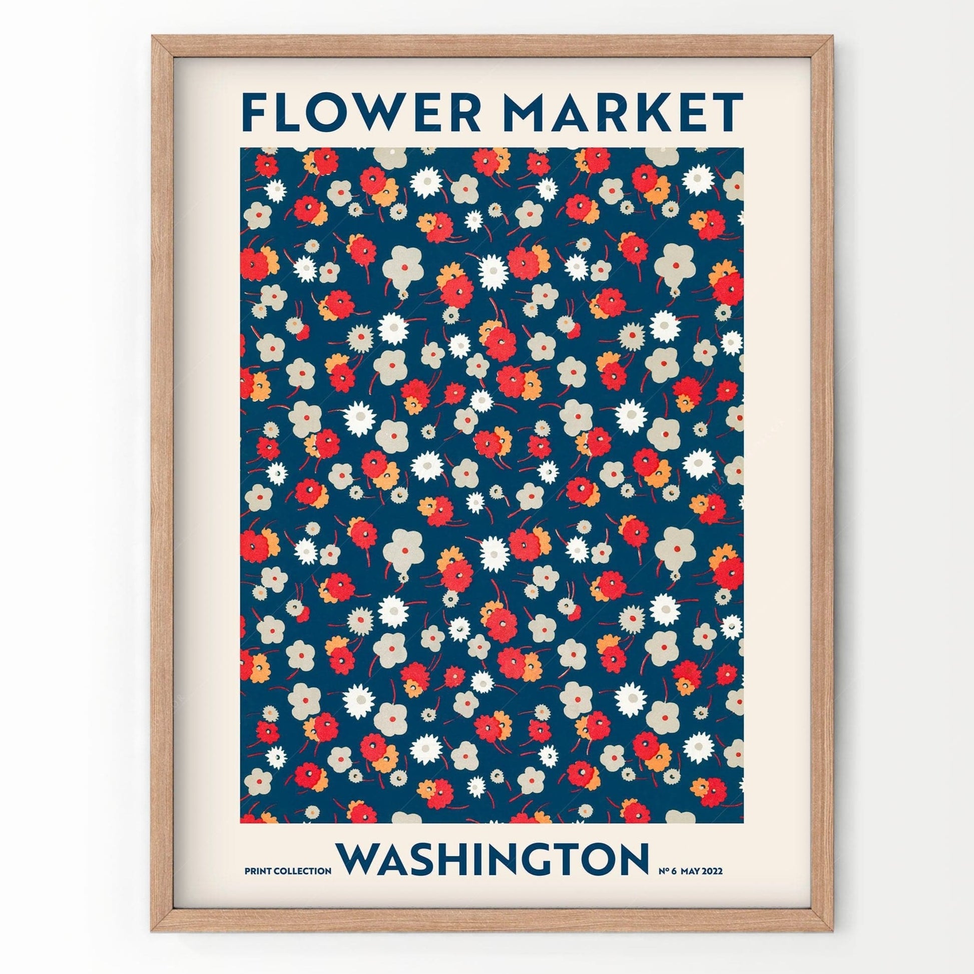Home Poster Decor Washington Print, Flower Market, Floral Art, Kitchen Wall Art, Beach house, Farmhouse Decor, Modern Print, Travel Gift, Girls Bedroom