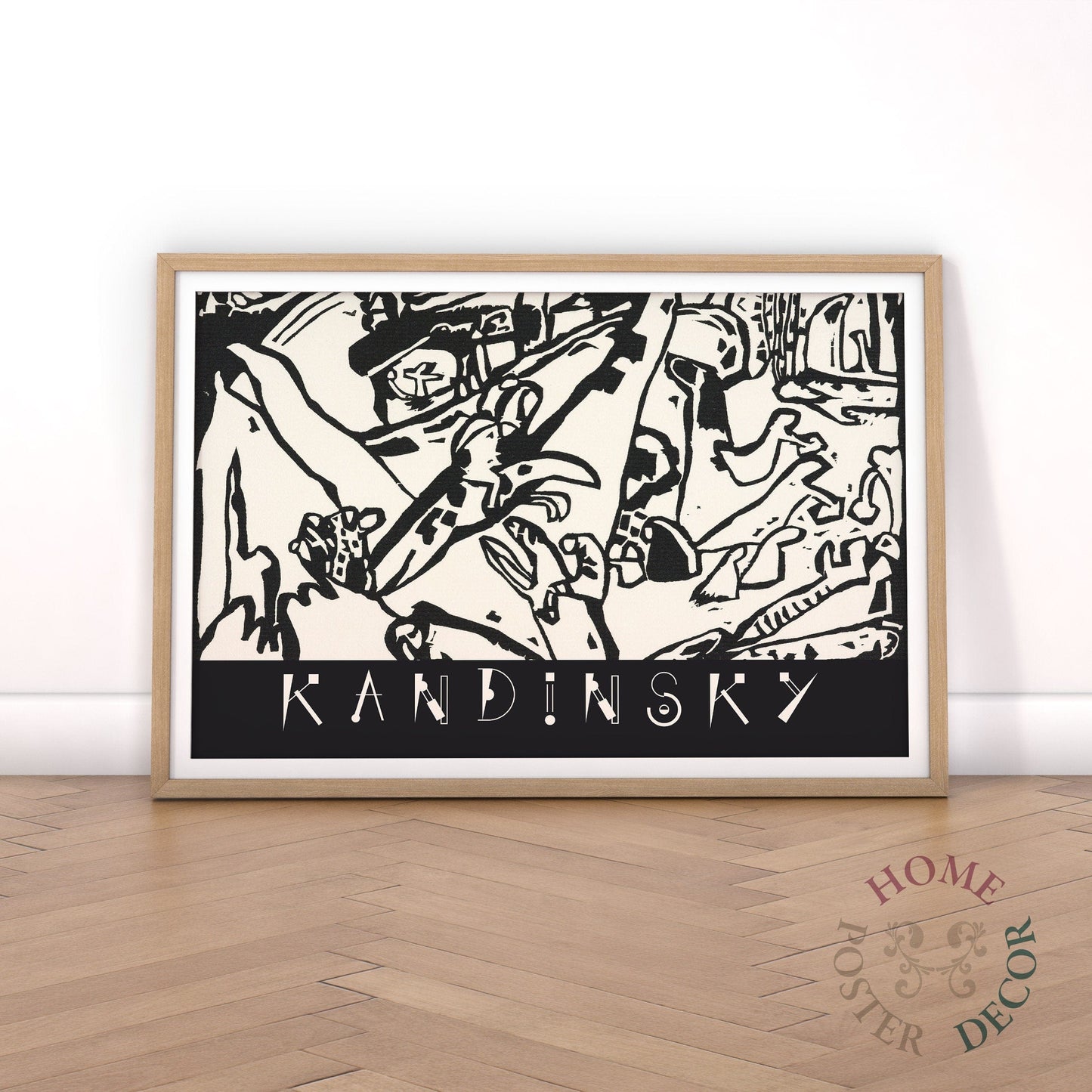 Home Poster Decor Wassily Kandinsky Print, Black White Poster, Exhibition Poster, Abstract Wall Art, Wedding Gift, Gift for him, Modern Home Office Decor