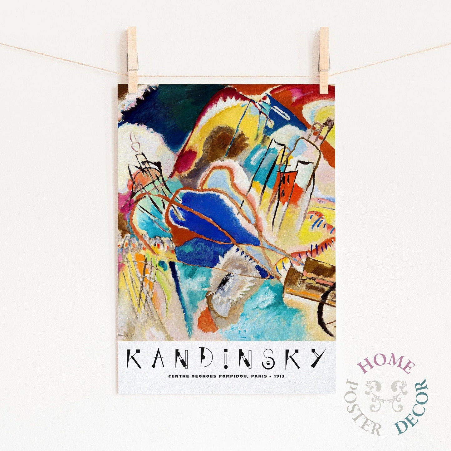 Home Poster Decor Wassily Kandinsky Print, Exhibition Poster, Museum print, Abstract painting, Gallery Quality, Abstract Poster Print, Kandinsky Print